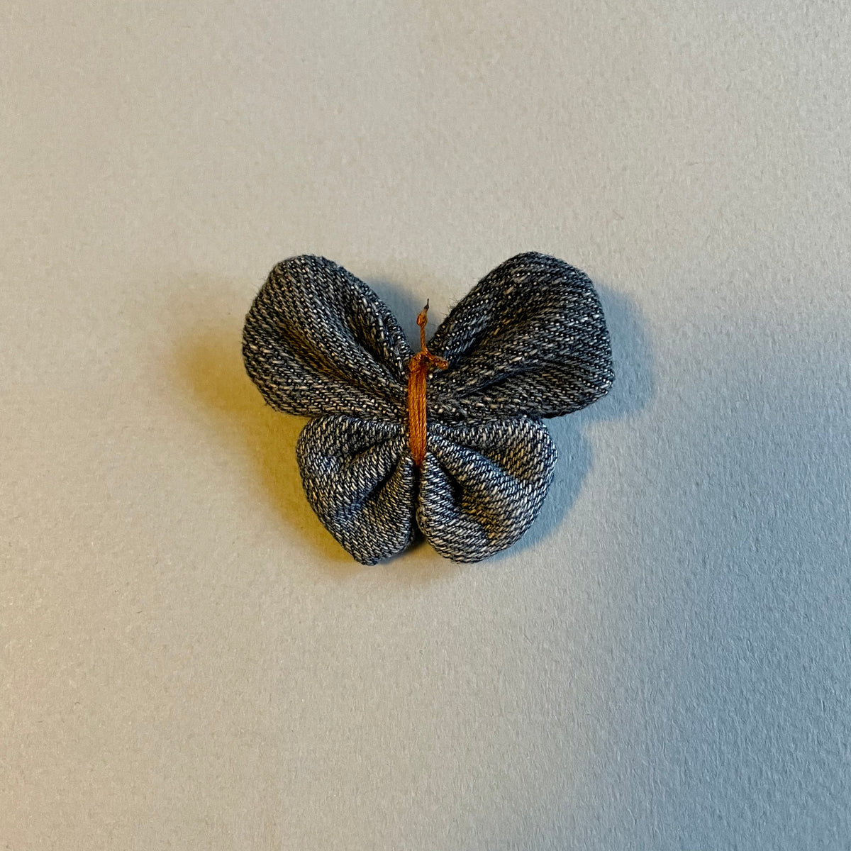 Small Denim Butterfly Brooch