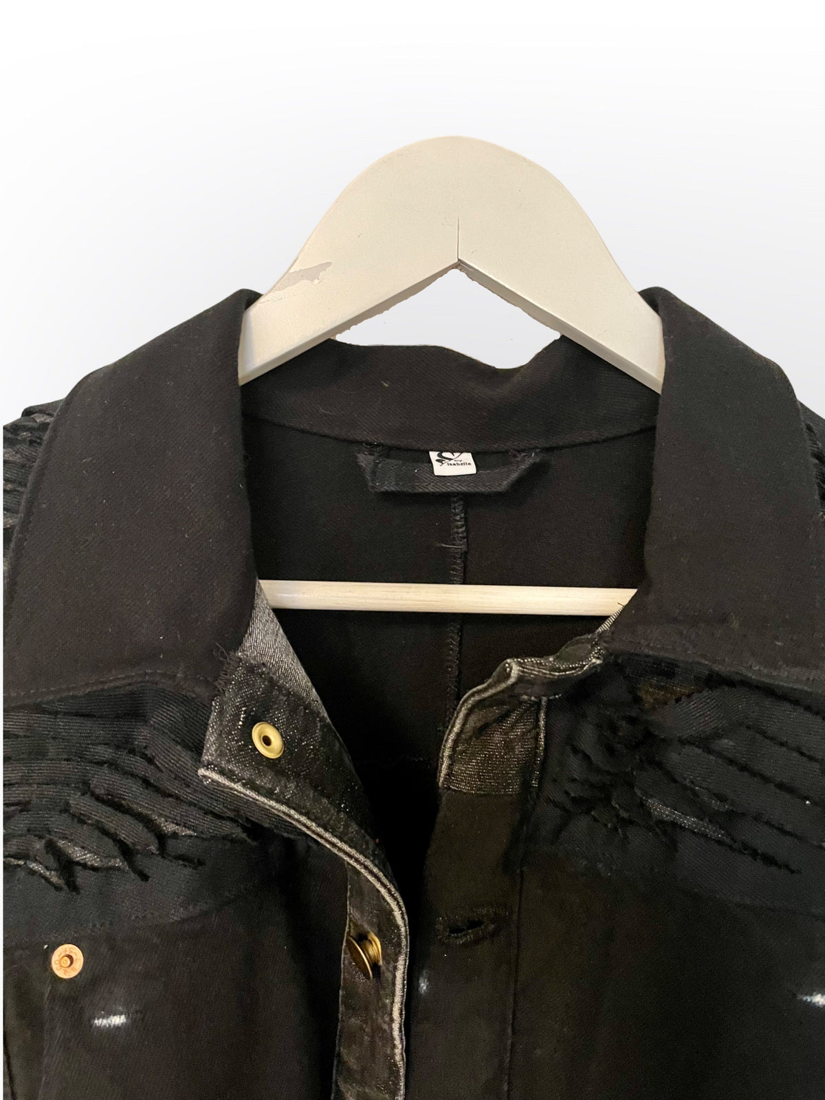 Upcycled denim jacket black
