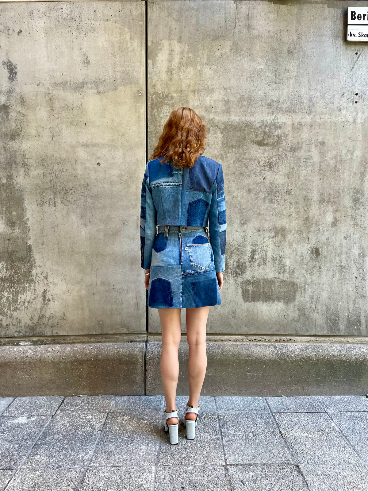 Alba cropped denim blazer