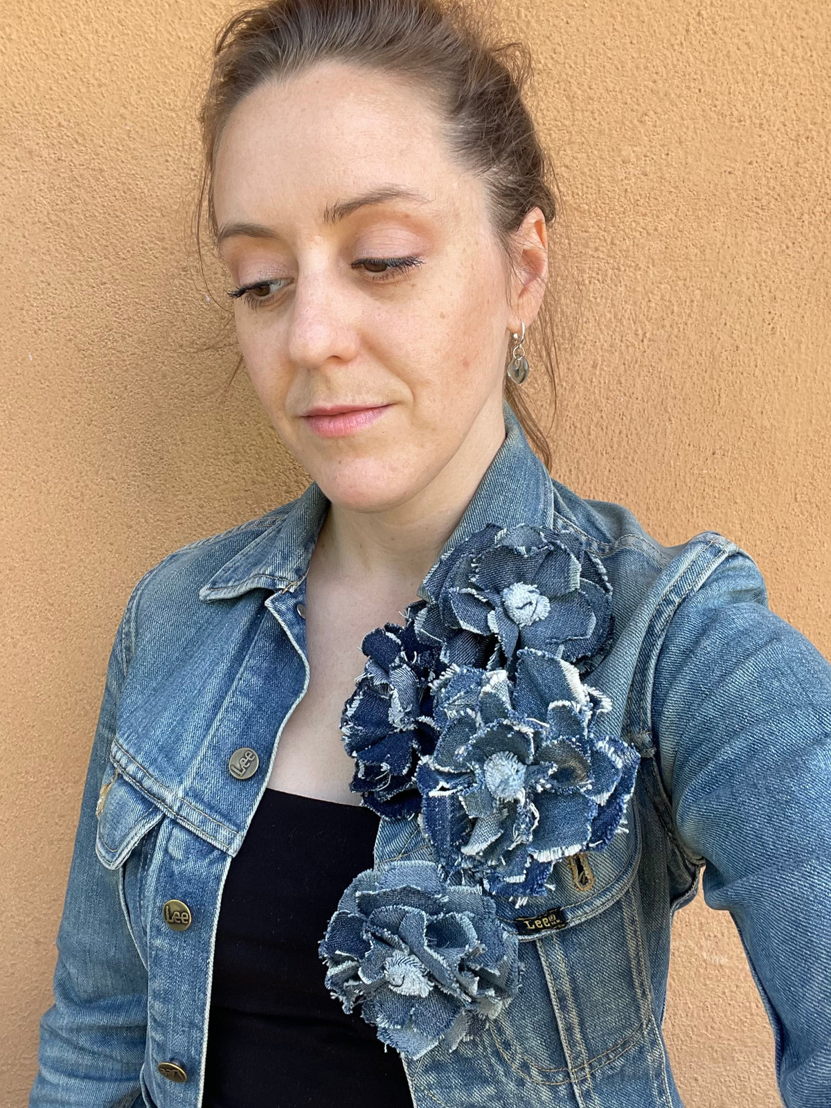 Brooch Denim Flower
