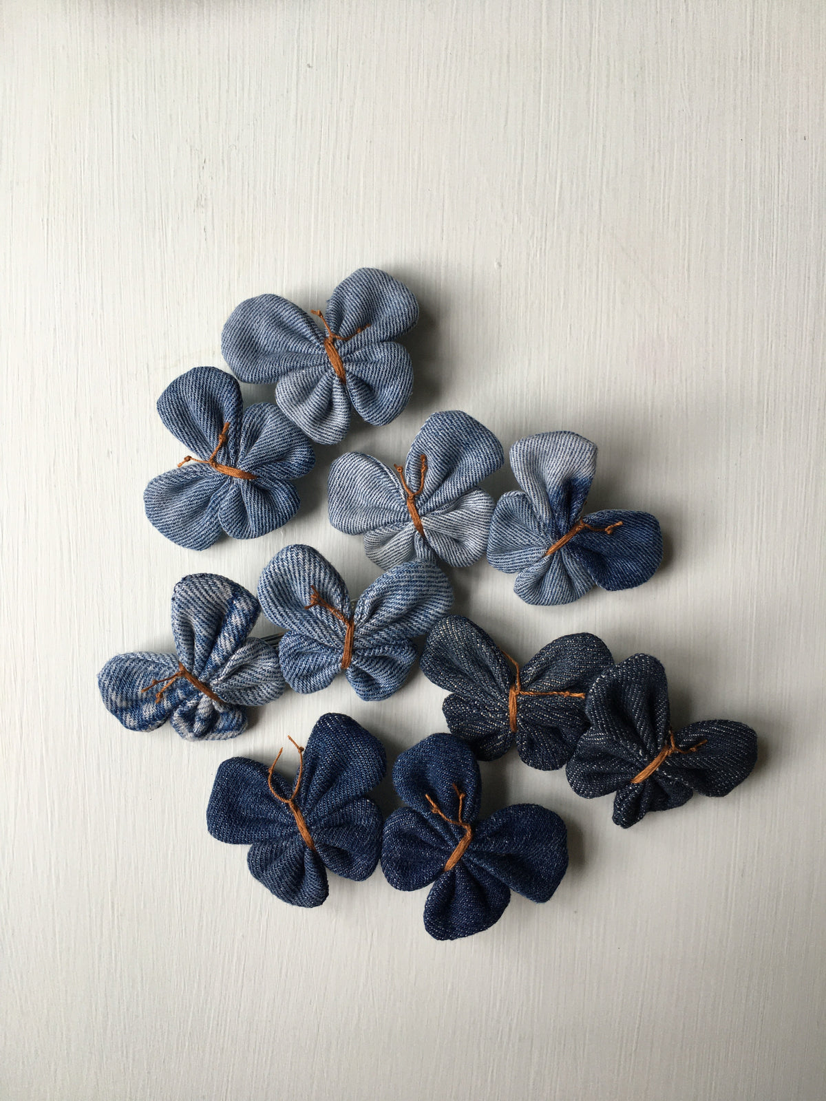 Hair barrette denim butterfly