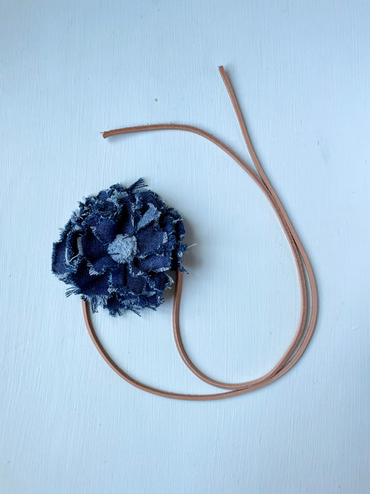 Blue Denim flower necklace