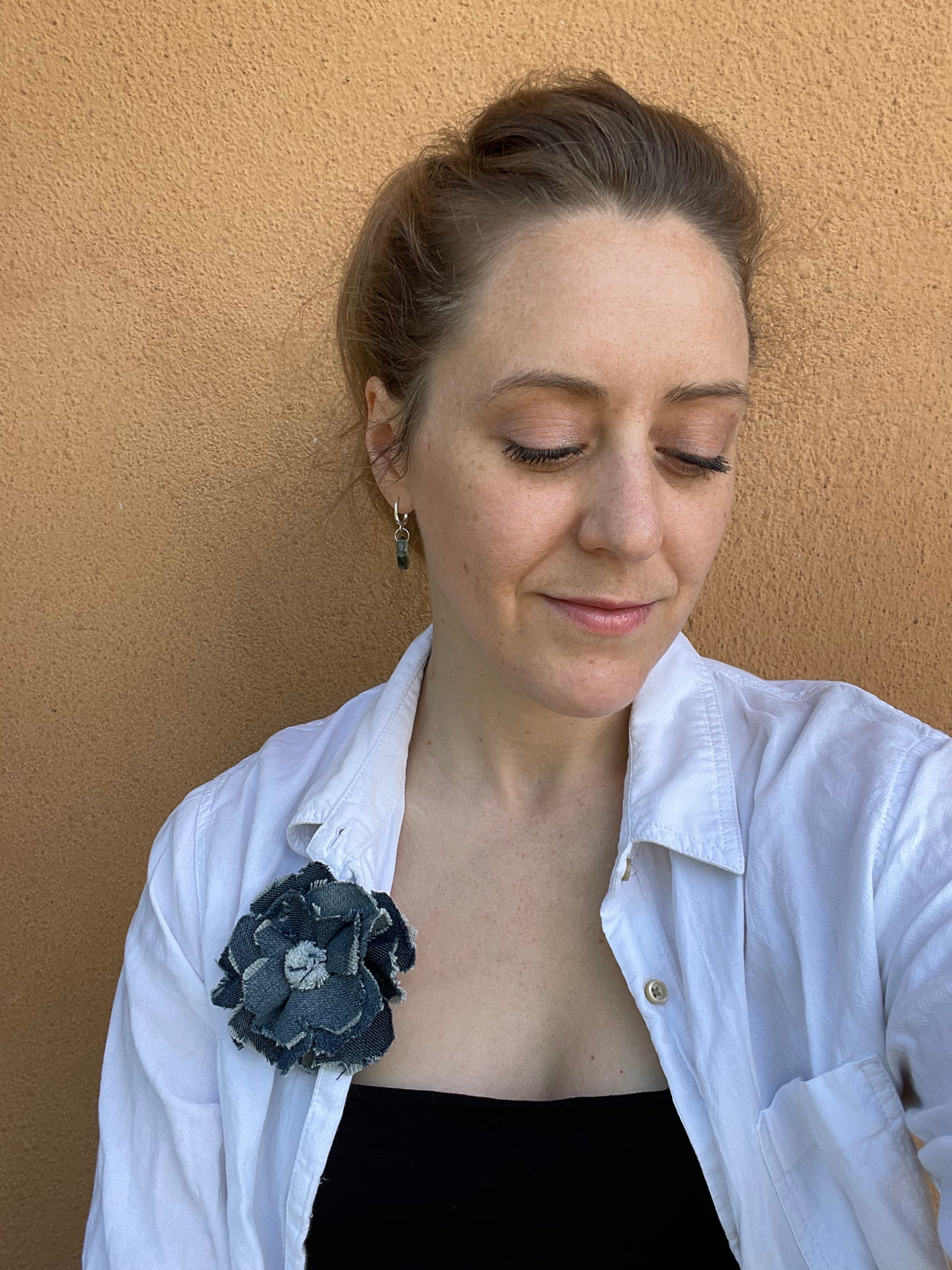 Brooch Denim Flower