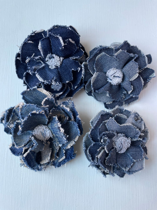 Brooch Denim Flower