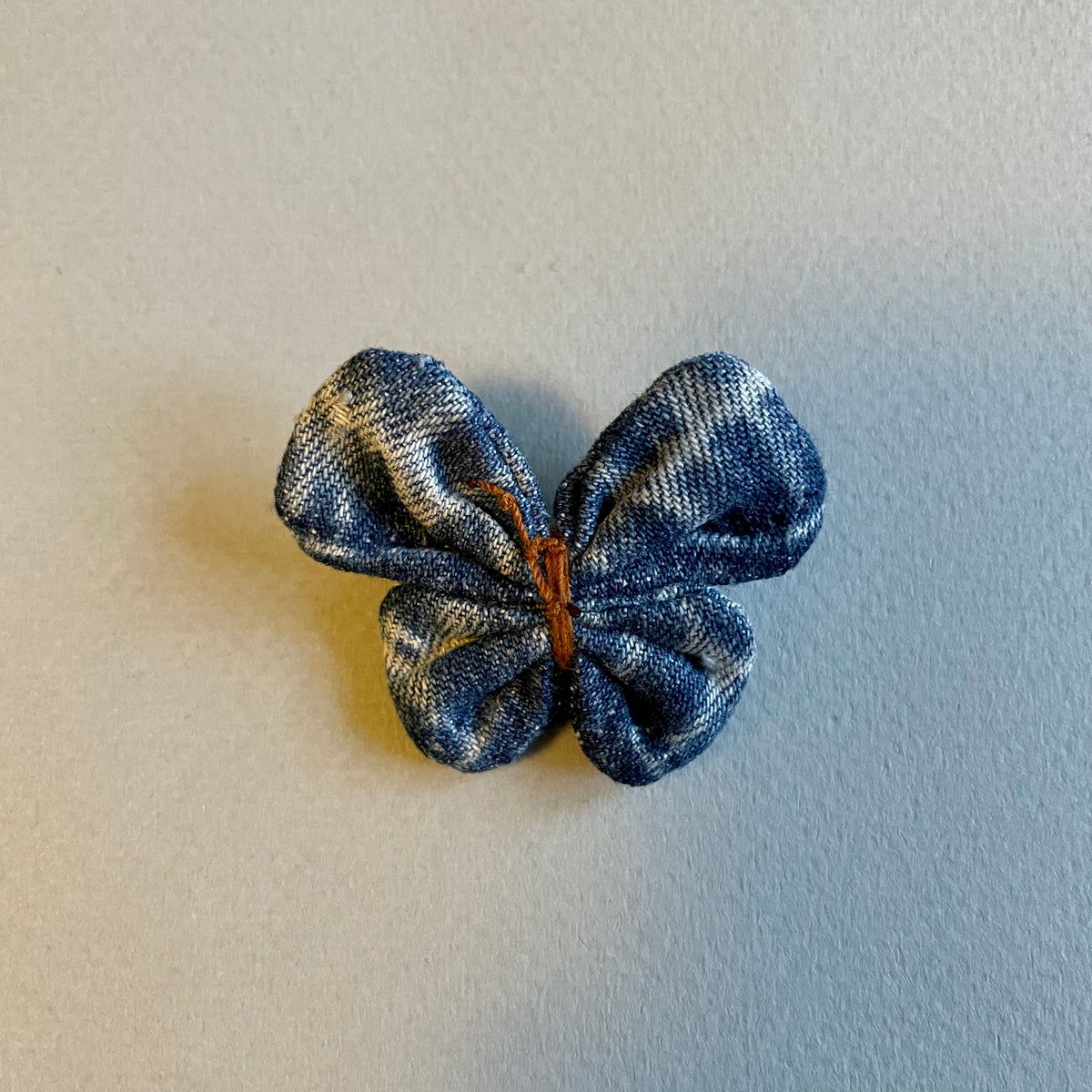 Small Denim Butterfly Brooch