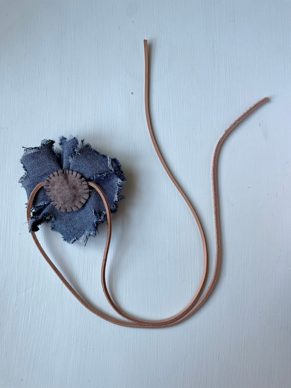 Blue Denim flower necklace