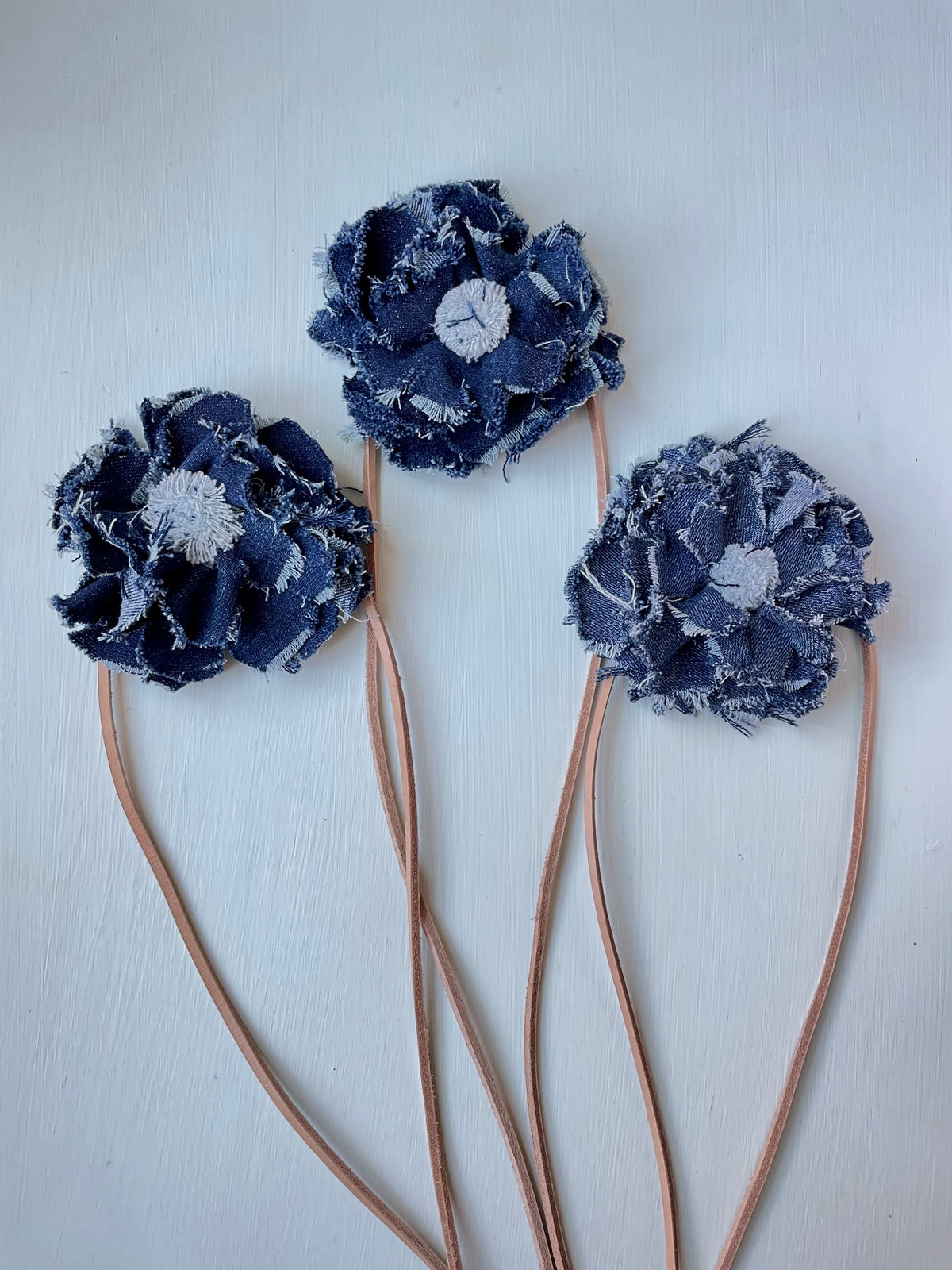 Blue Denim flower necklace