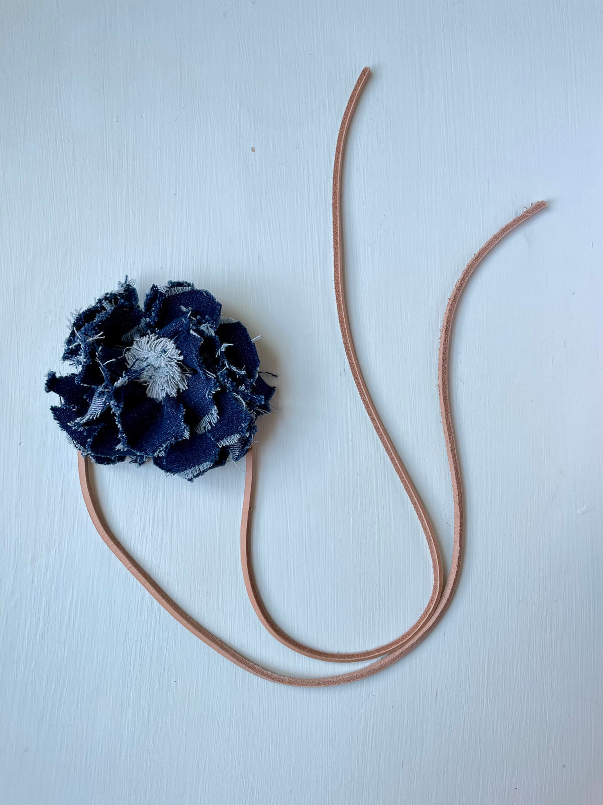 Blue Denim flower necklace