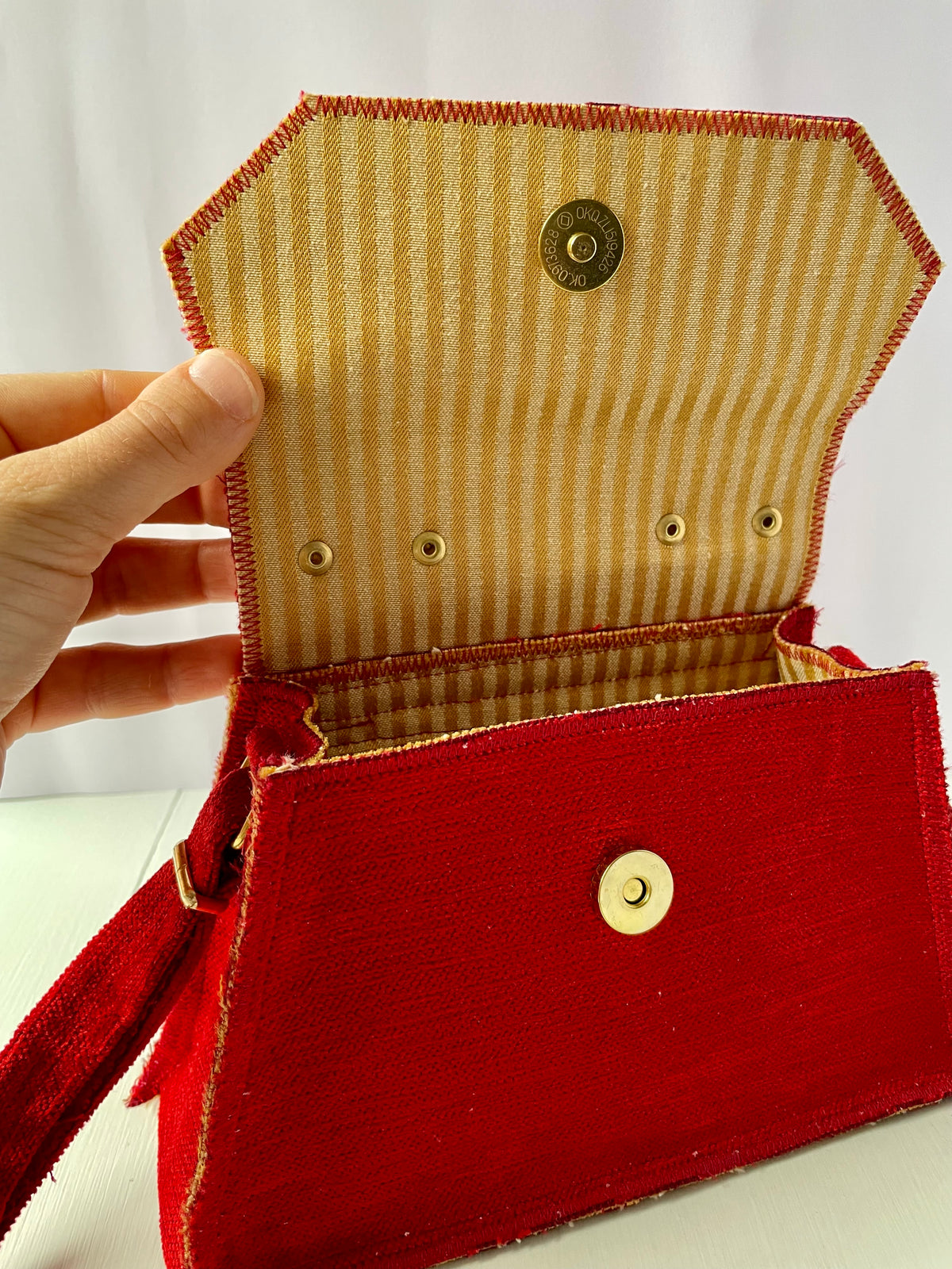 Red handbag