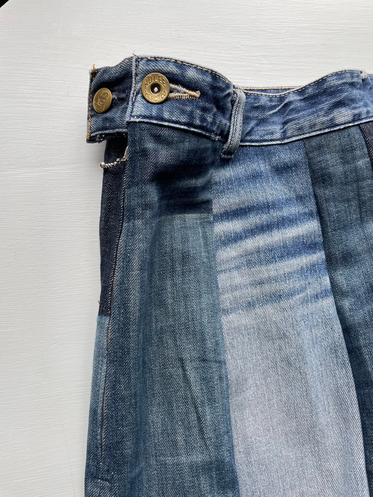 Ella Denim panel skirt Made-to-order