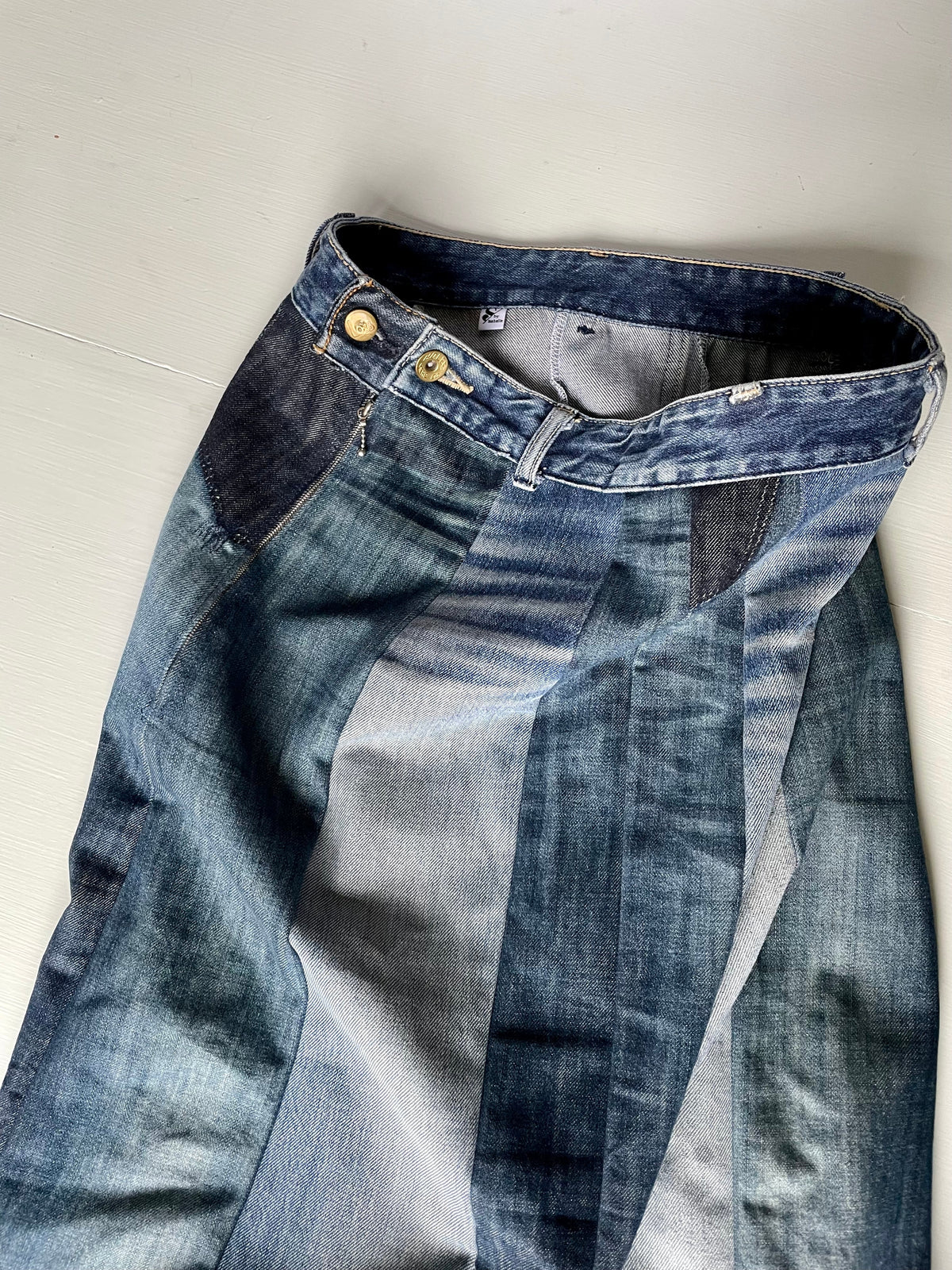 Ella Denim panel skirt Made-to-order