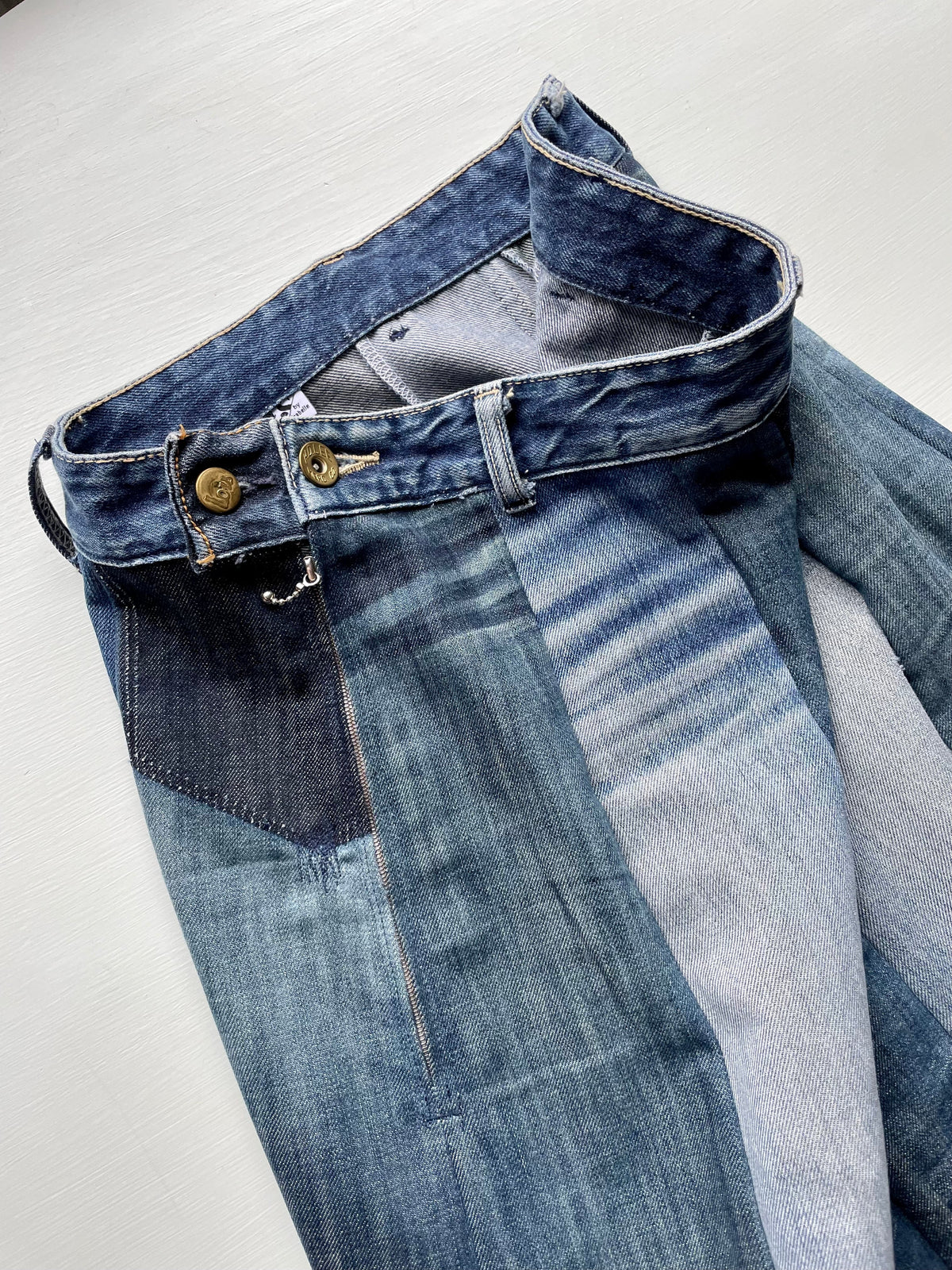 Ella Denim panel skirt Made-to-order