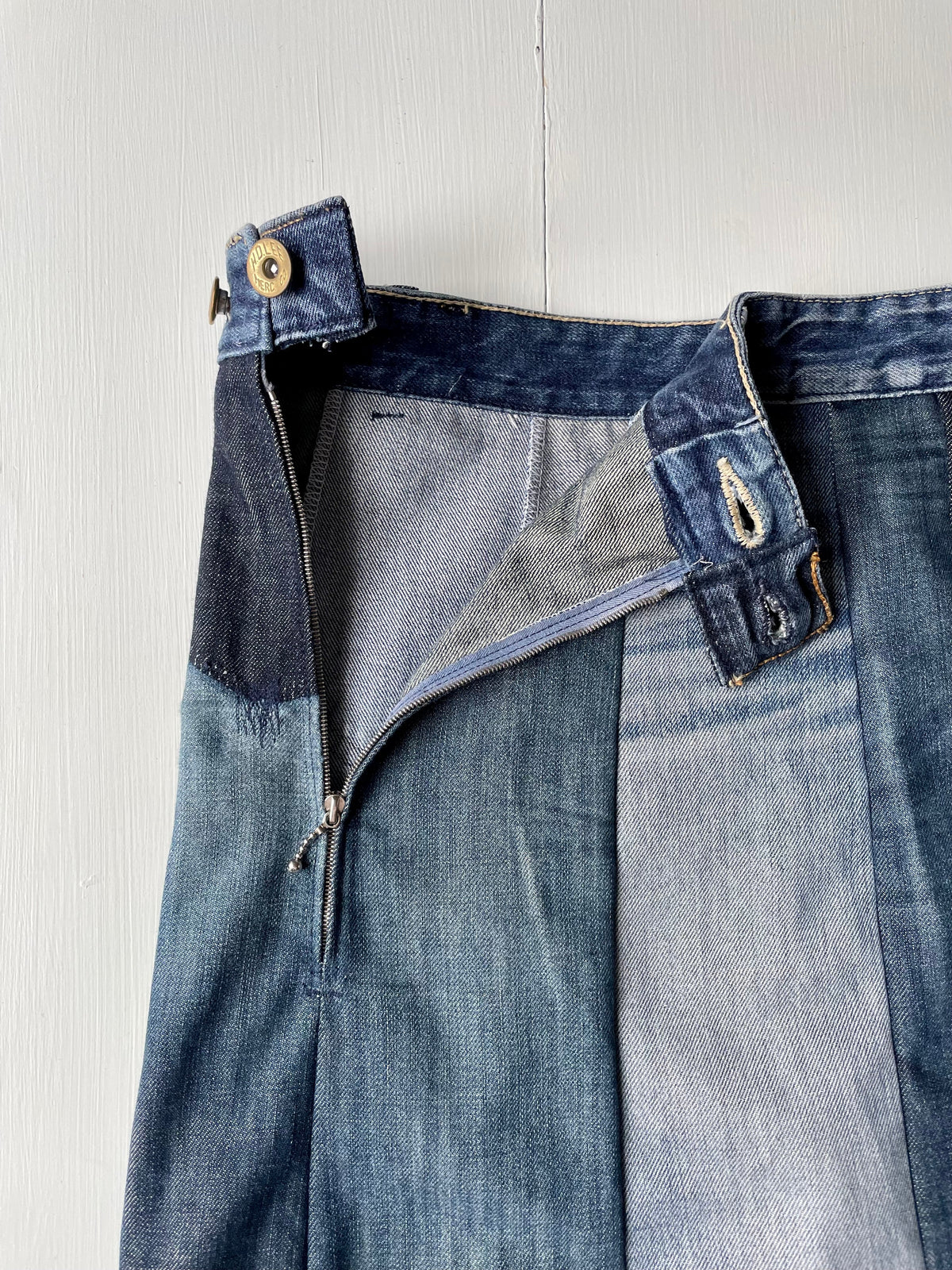 Ella Denim panel skirt Made-to-order