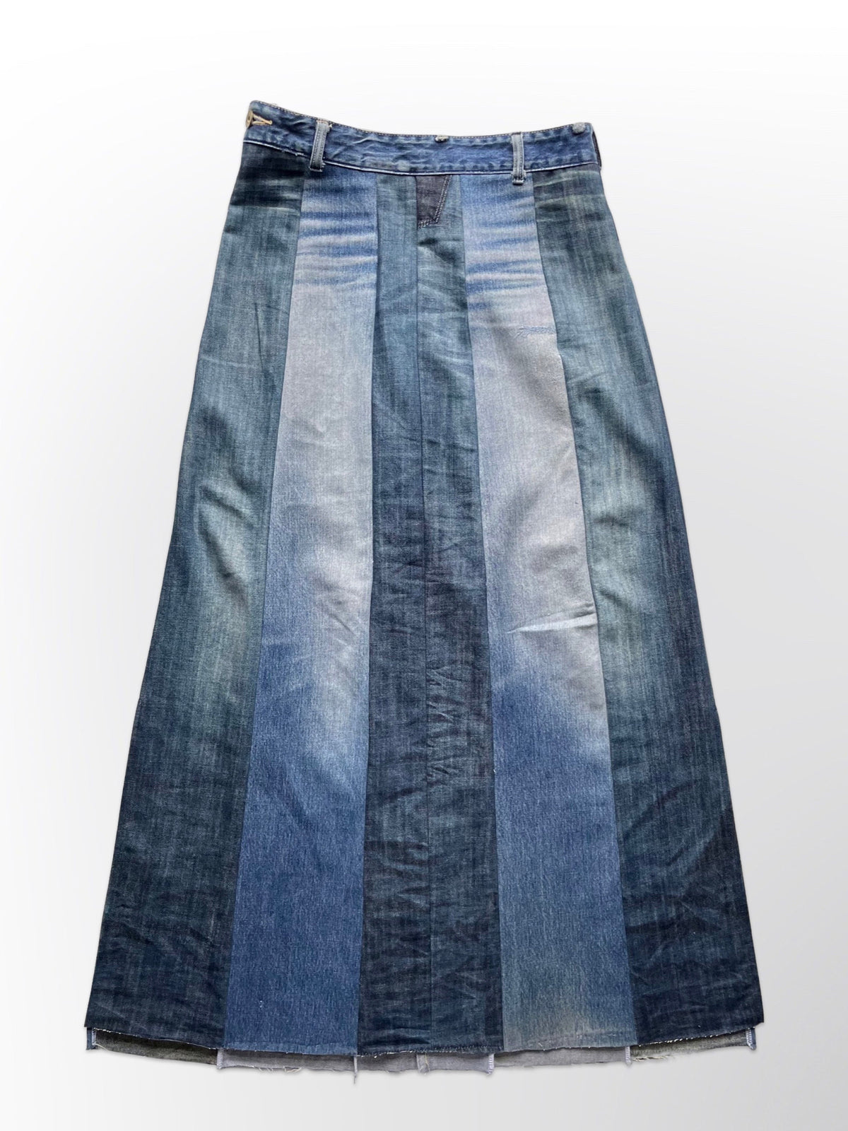 Ella Denim panel skirt Made-to-order