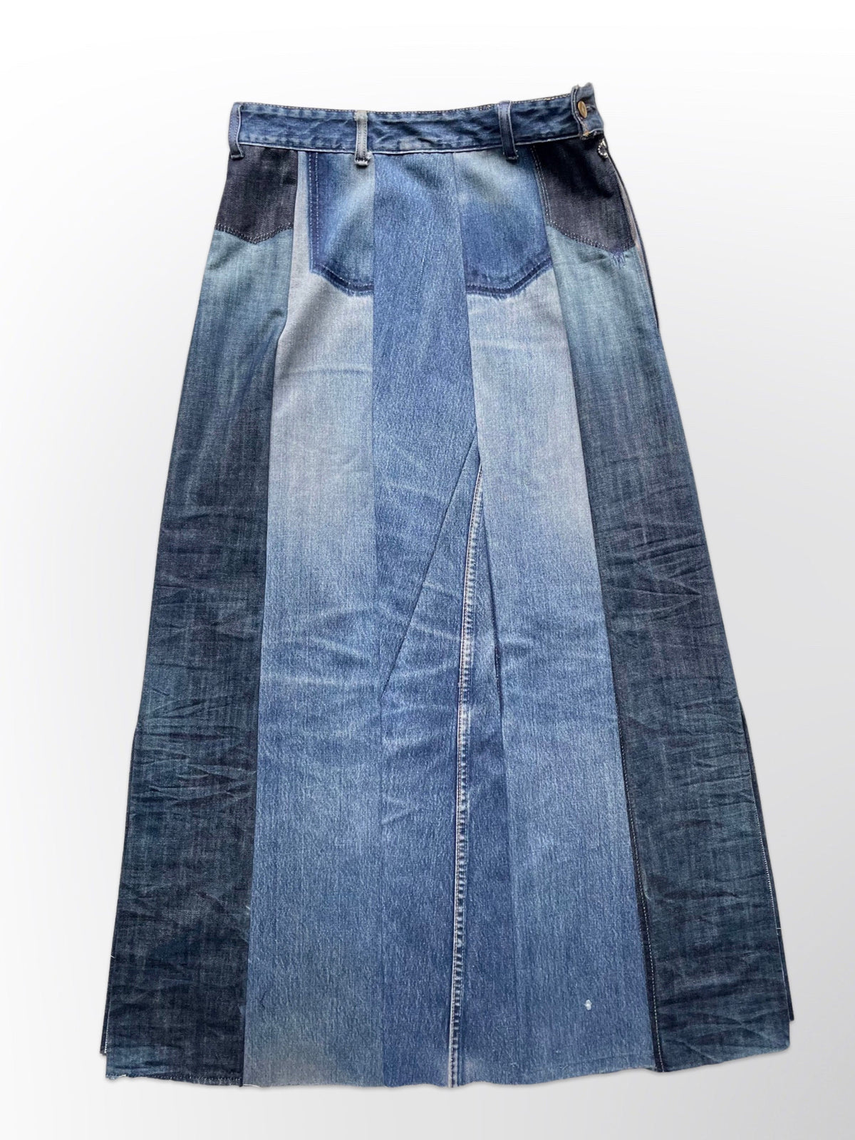 Ella Denim panel skirt Made-to-order