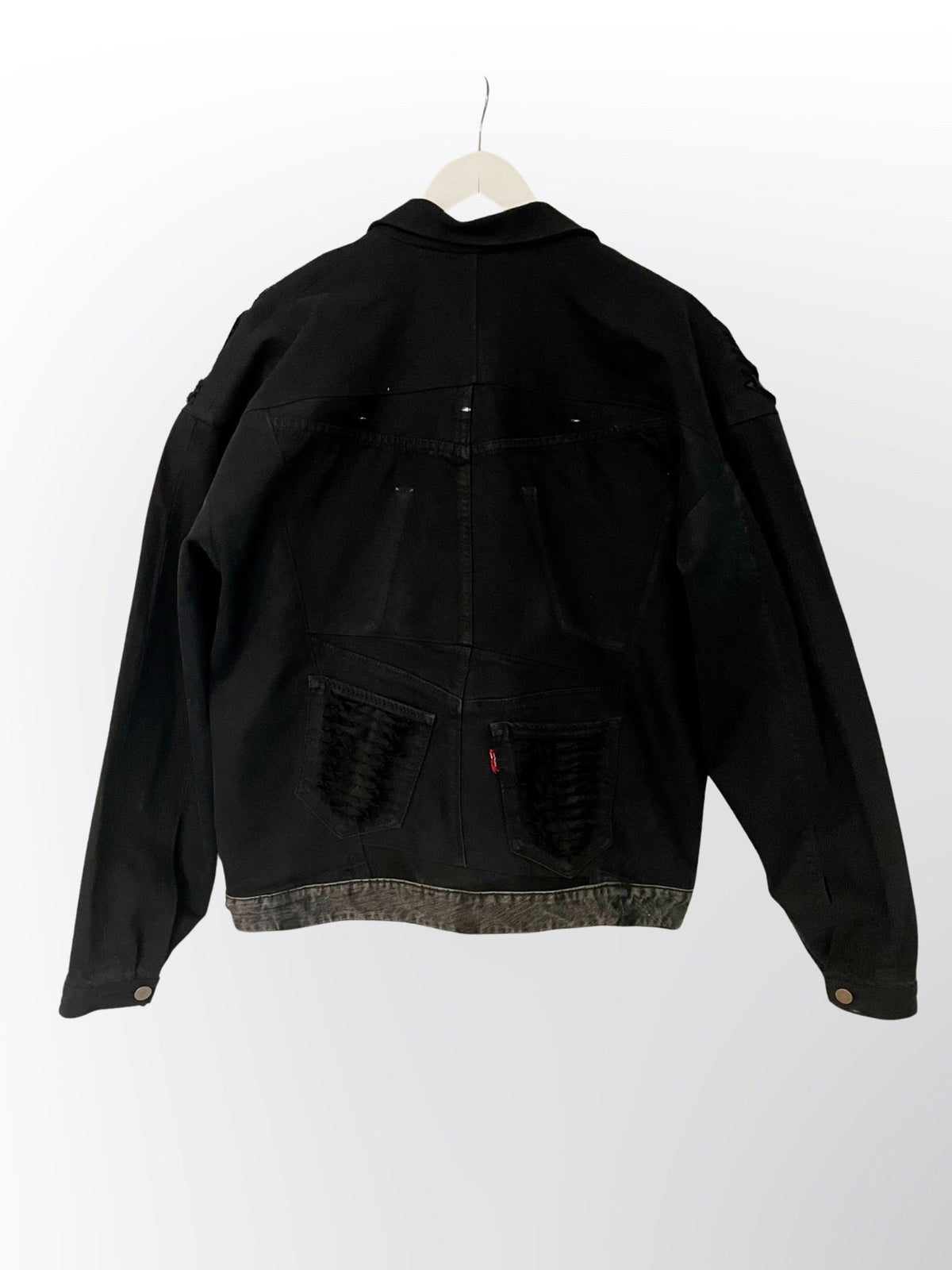 Upcycled denim jacket black