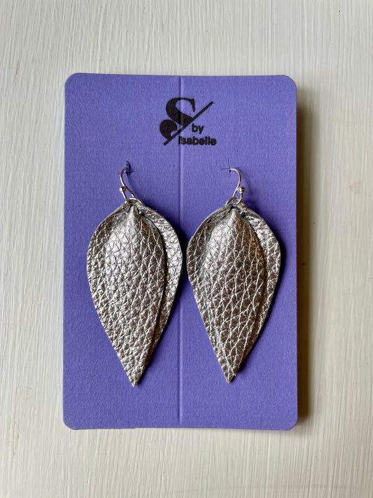 Earrings Leather and Silver