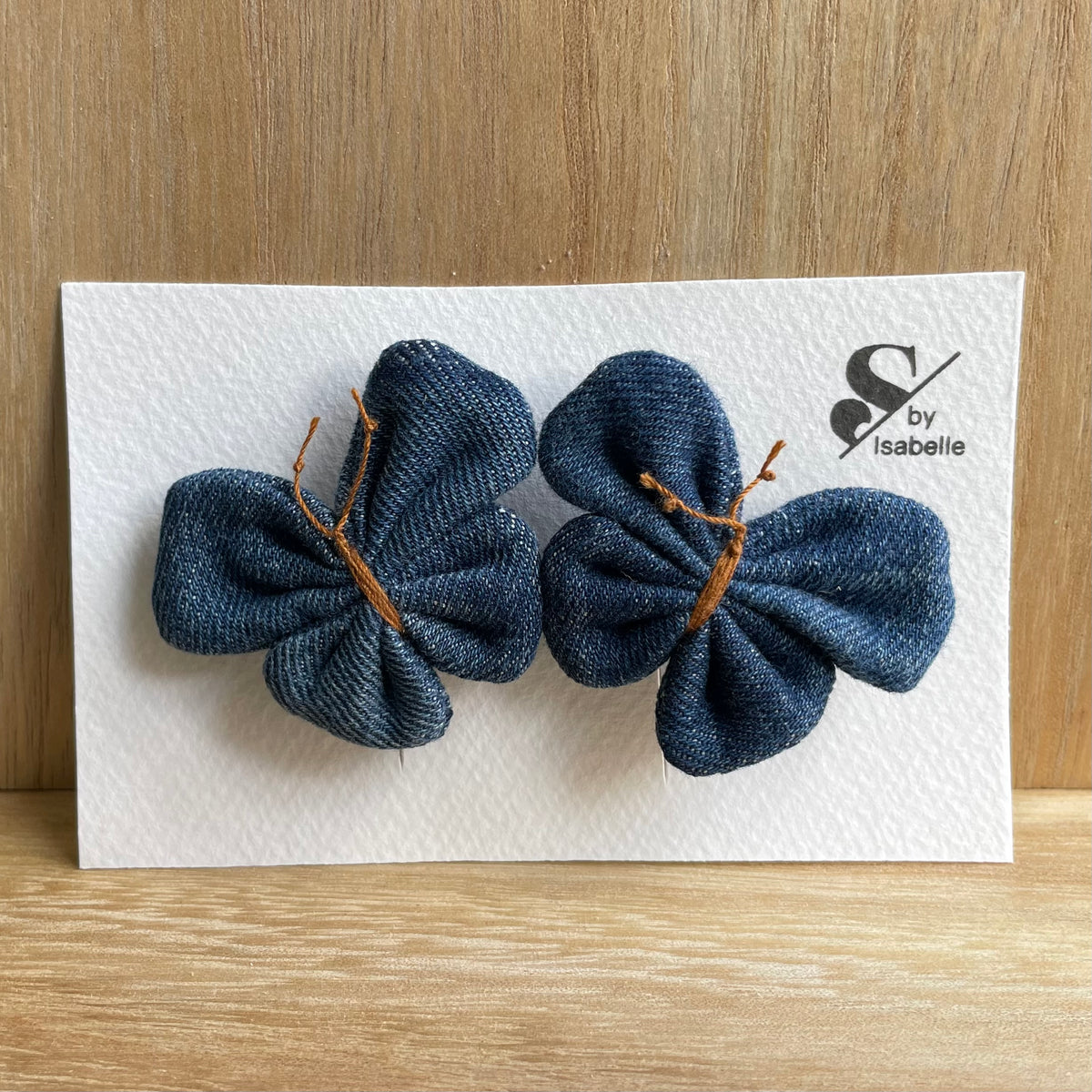Hair barrette denim butterfly