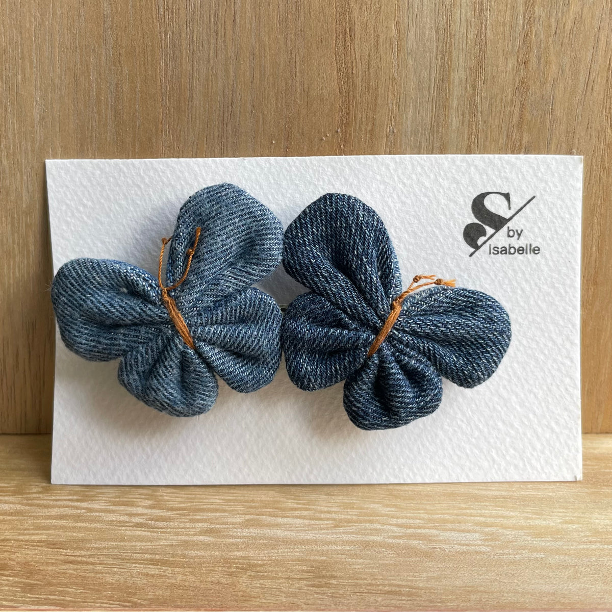 Hair barrette denim butterfly