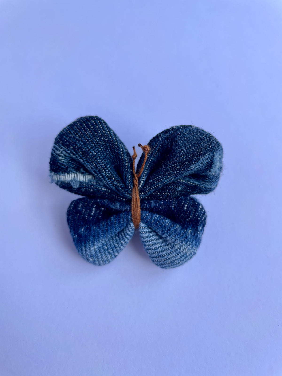 Small Denim Butterfly Brooch