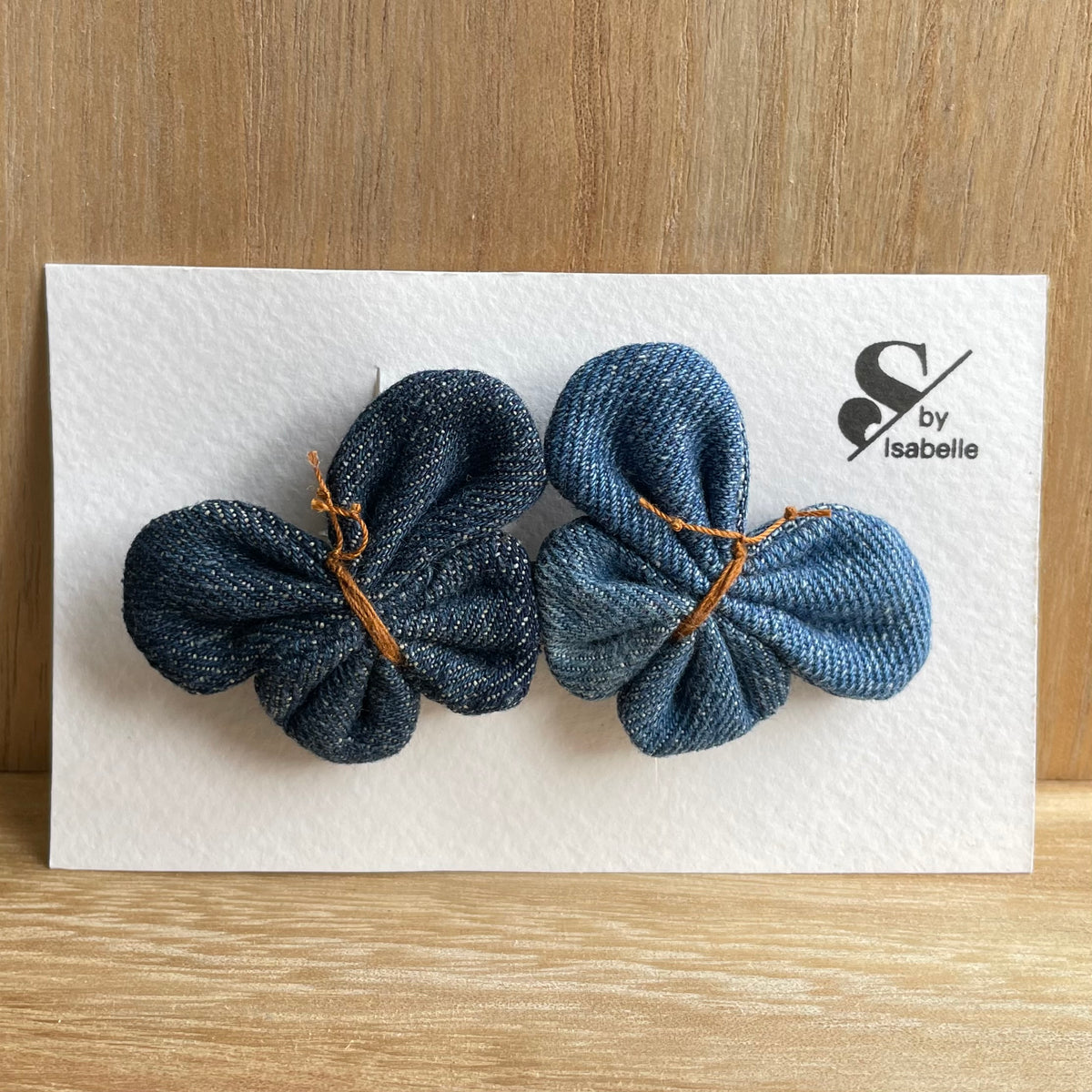 Hair barrette denim butterfly