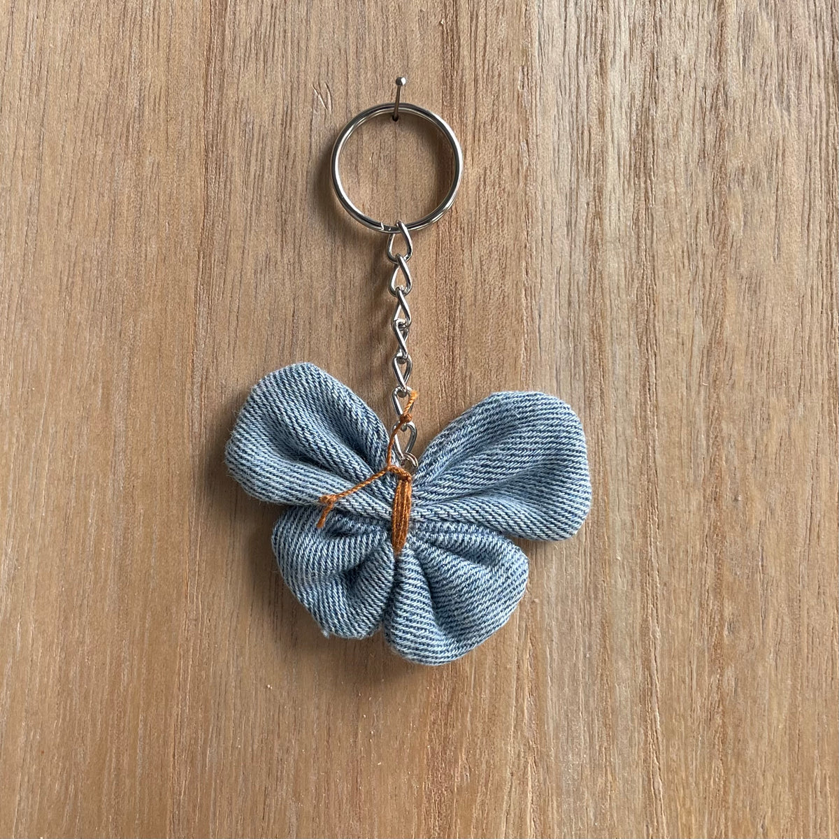 Keyring Denim Butterfly