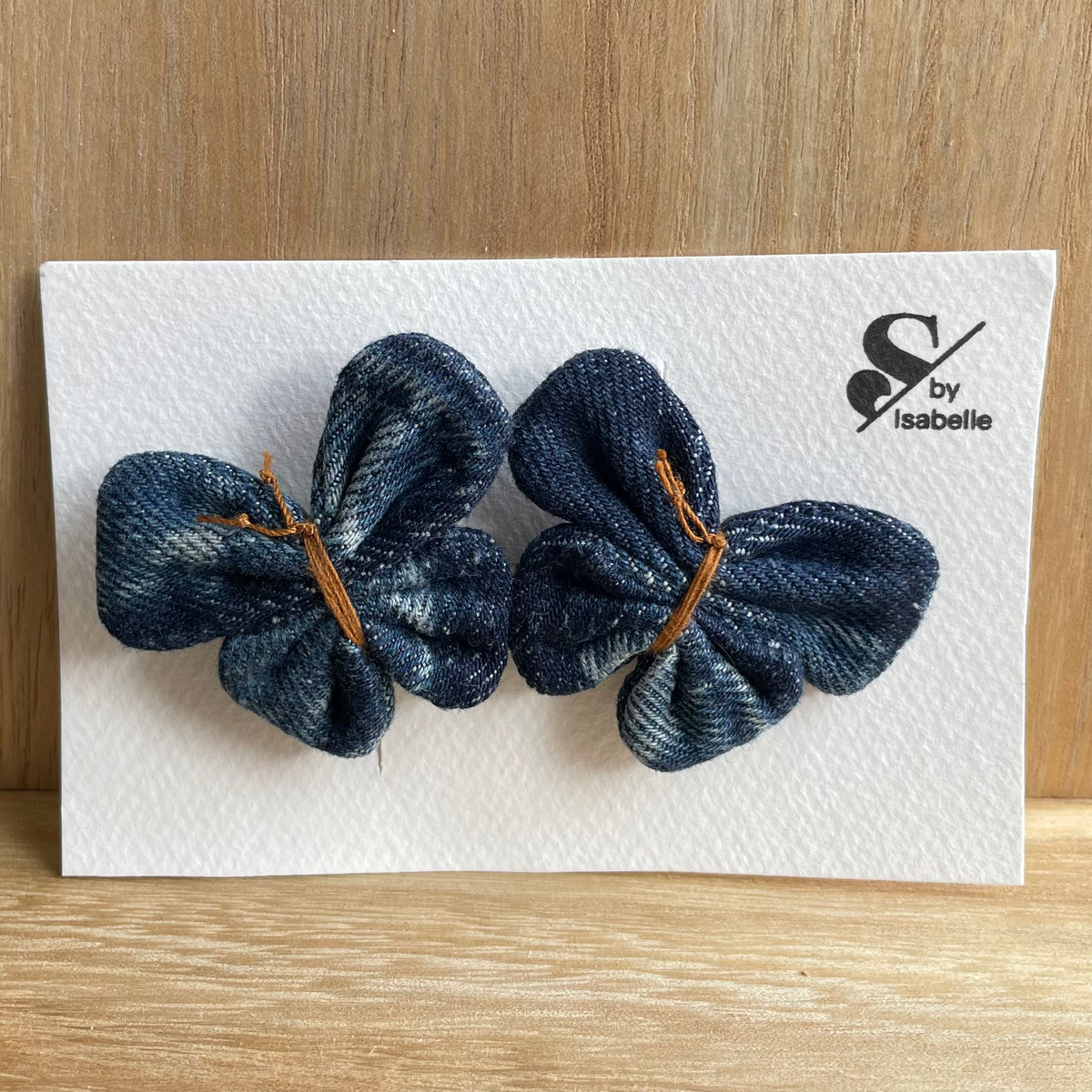 Hair barrette denim butterfly