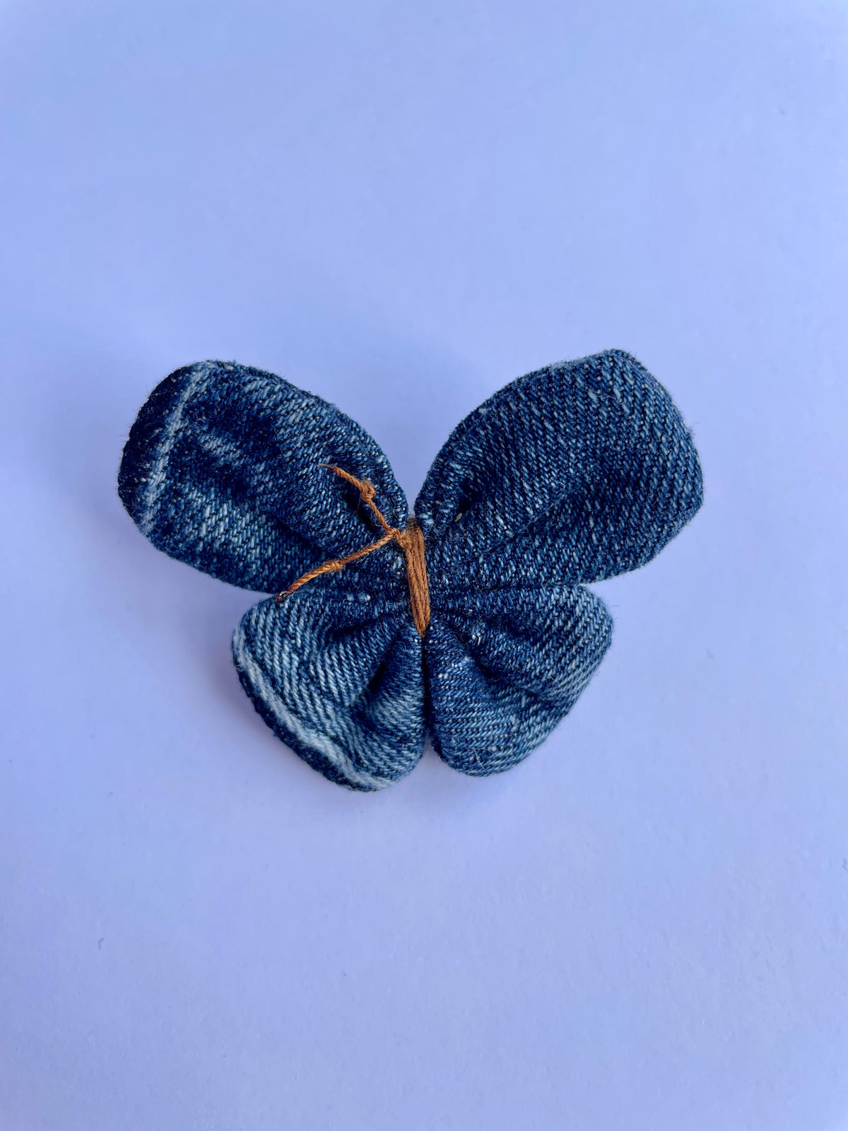 Small Denim Butterfly Brooch