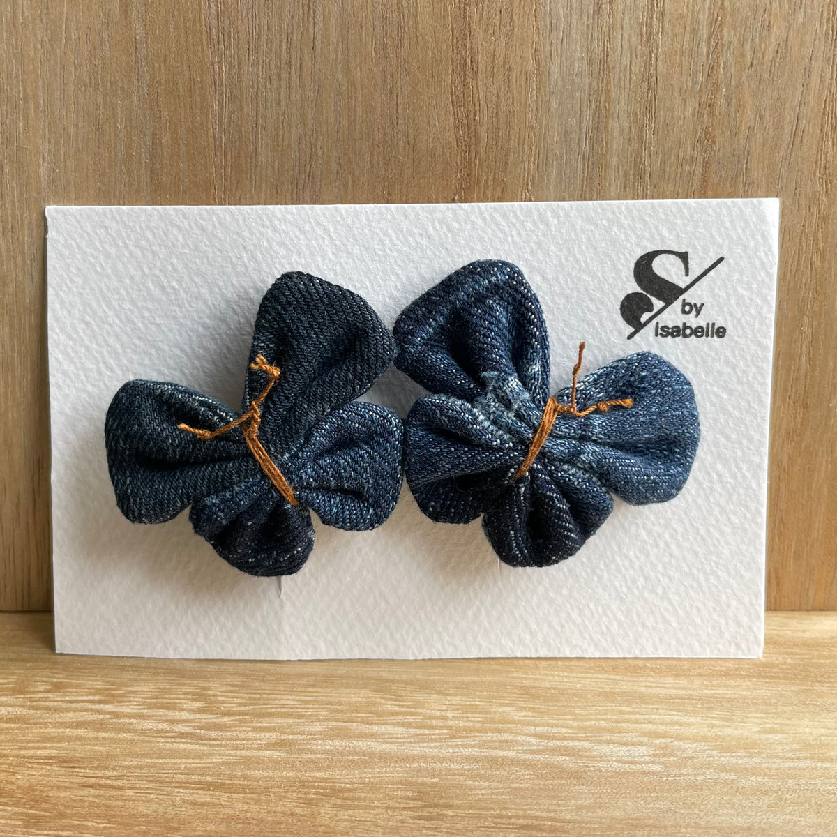 Hair barrette denim butterfly
