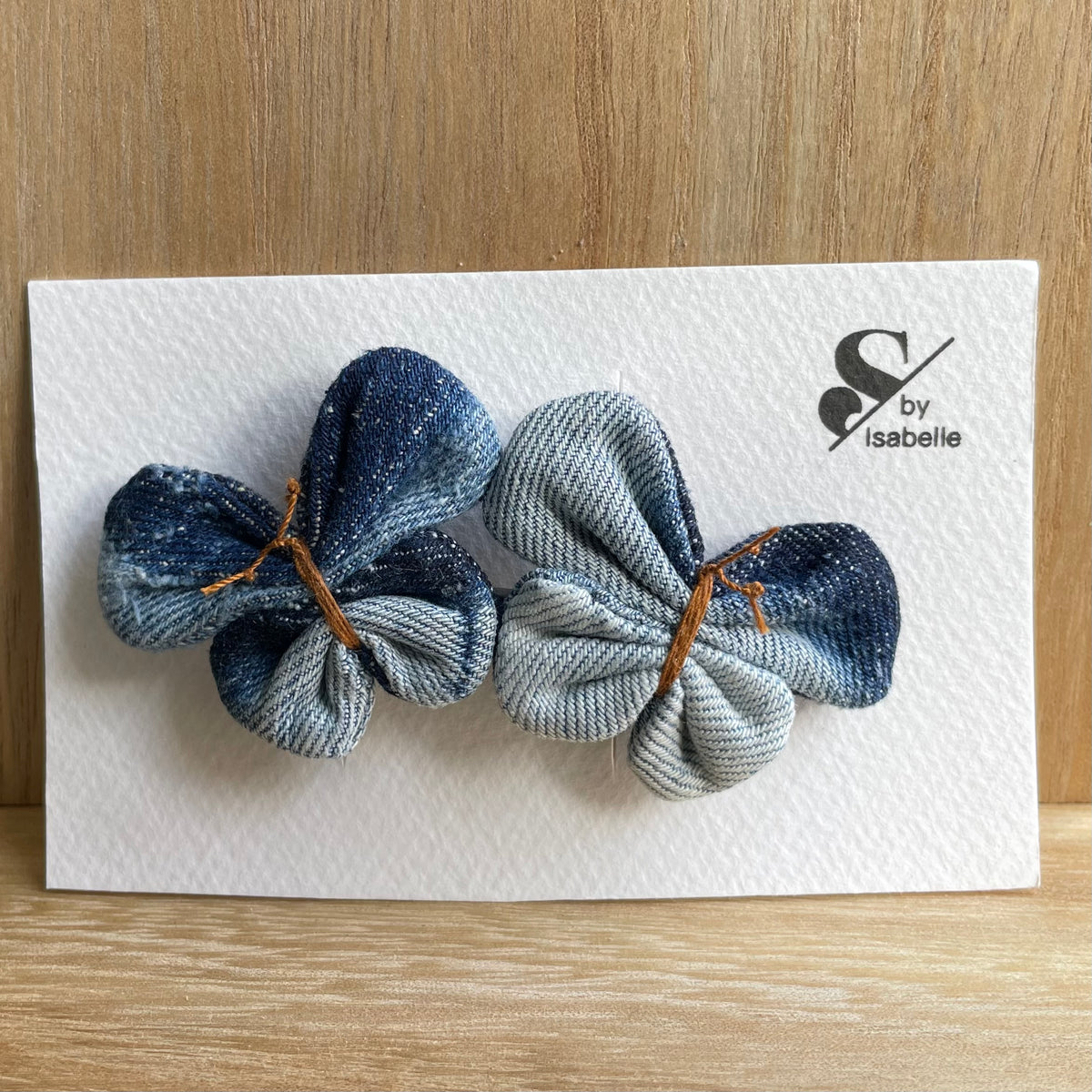 Hair barrette denim butterfly