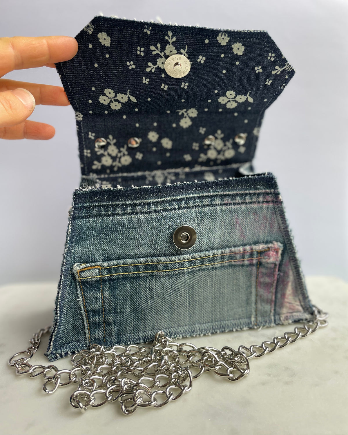 Denim handbag