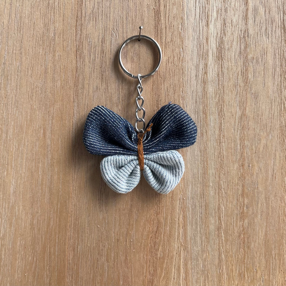 Keyring Denim Butterfly