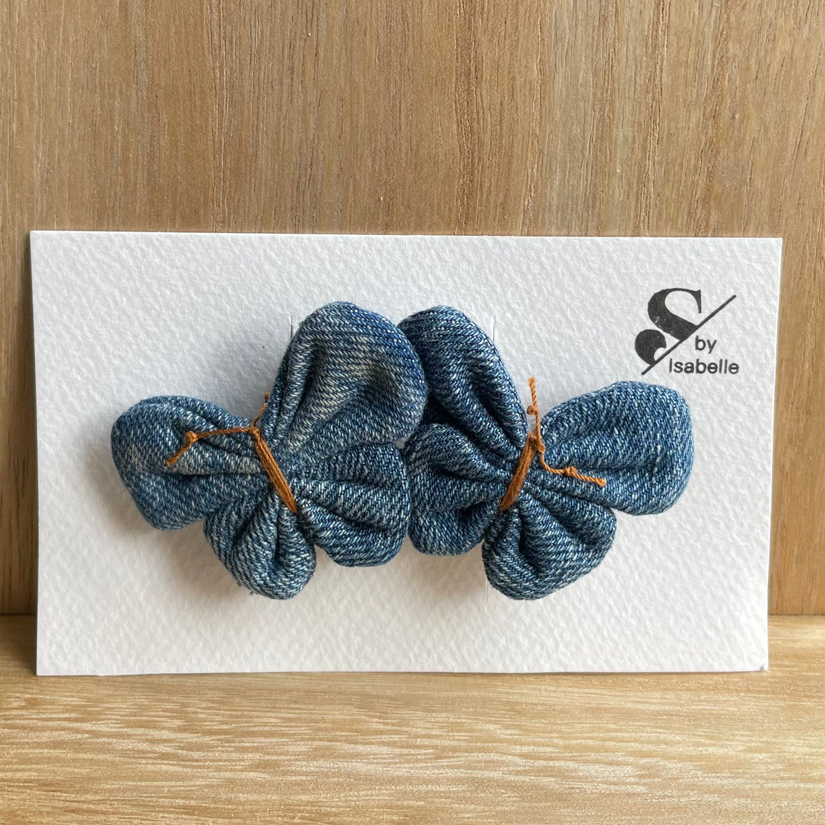 Hair barrette denim butterfly