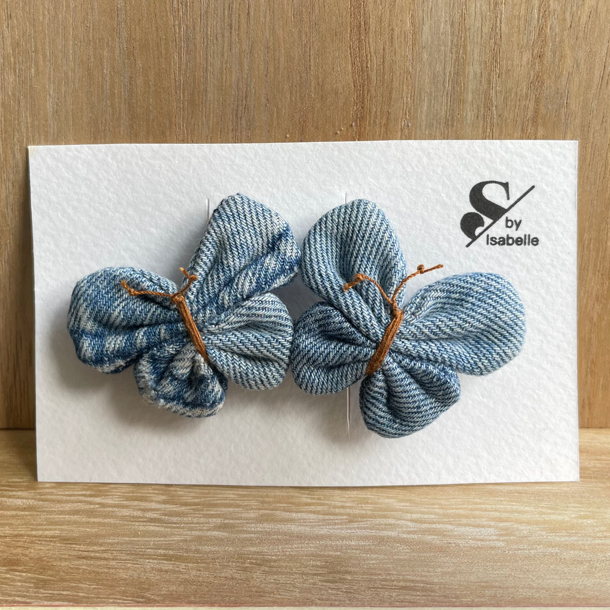 Hair barrette denim butterfly