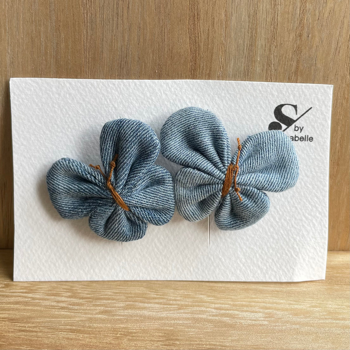 Hair barrette denim butterfly