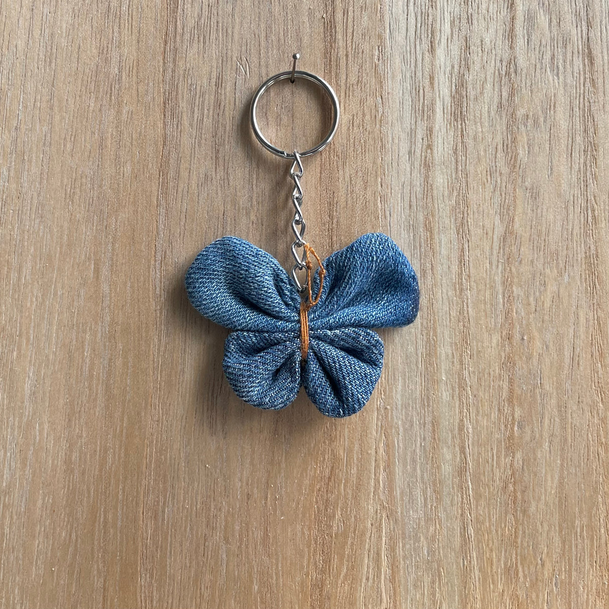 Keyring Denim Butterfly