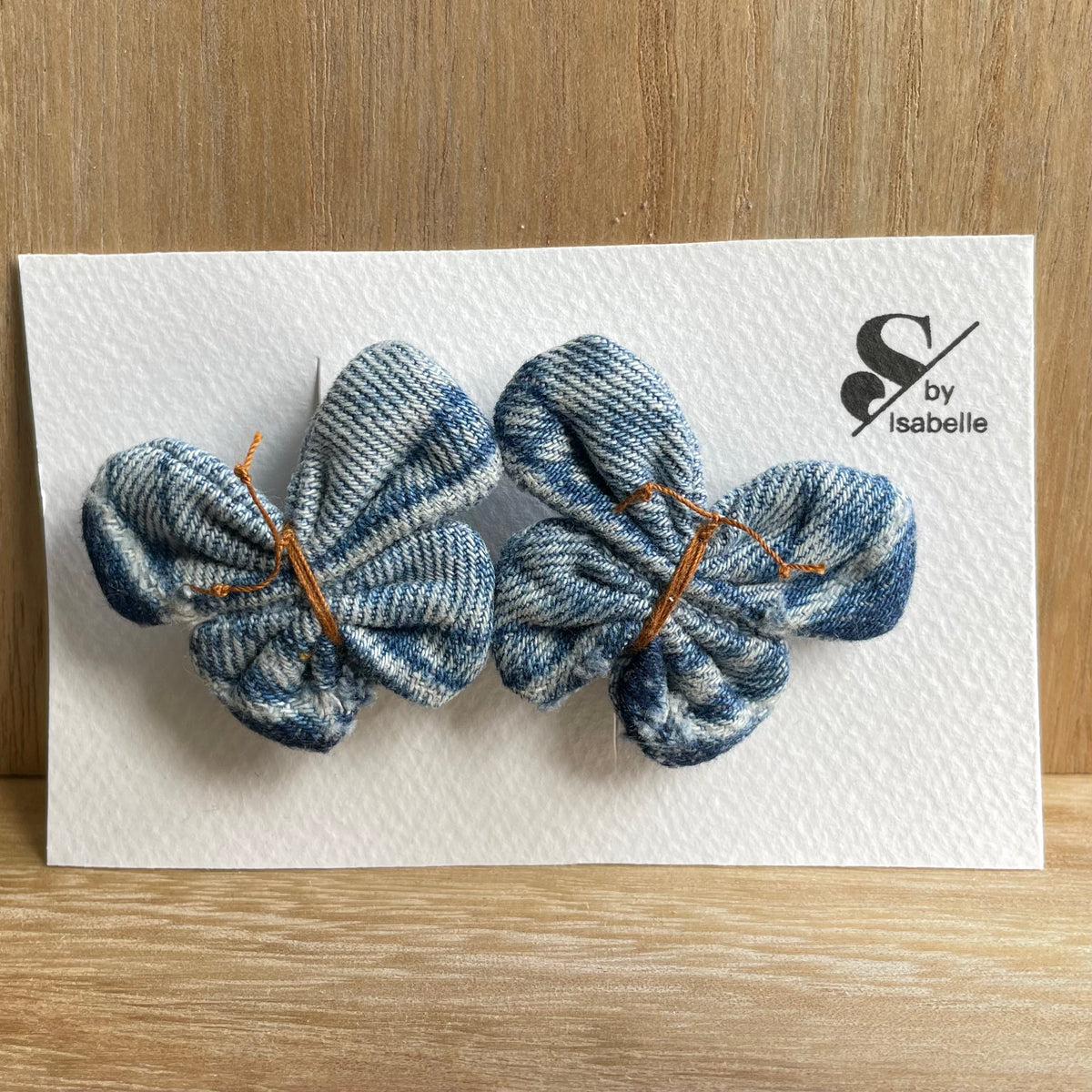 Hair barrette denim butterfly