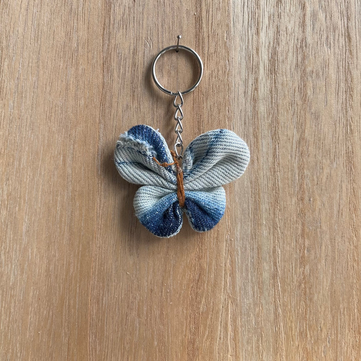 Keyring Denim Butterfly