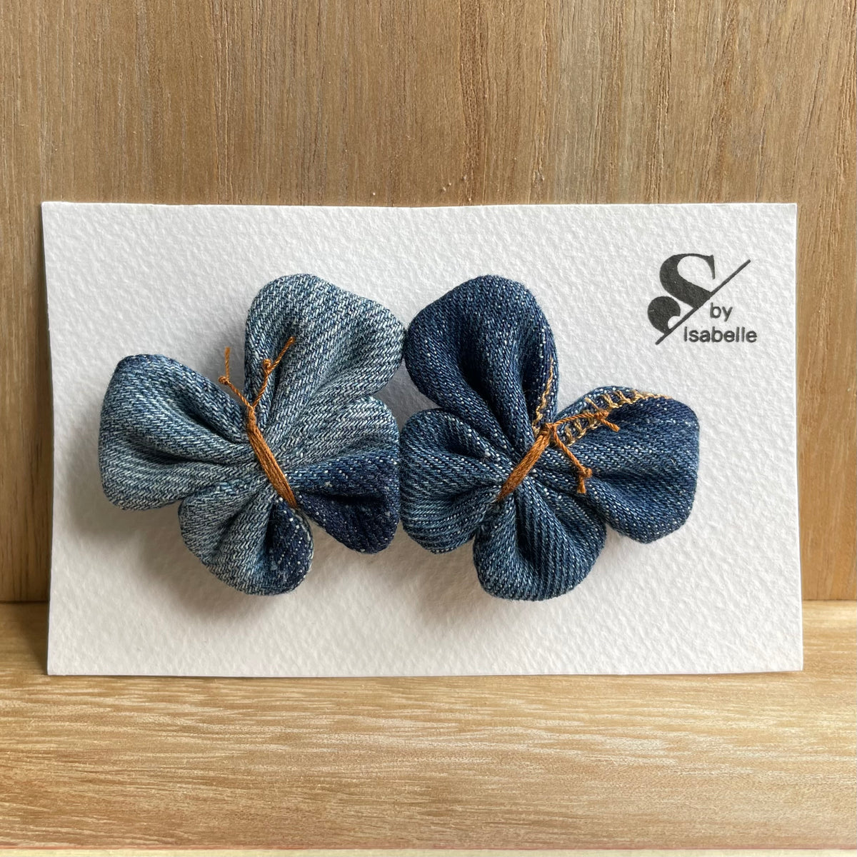 Hair barrette denim butterfly