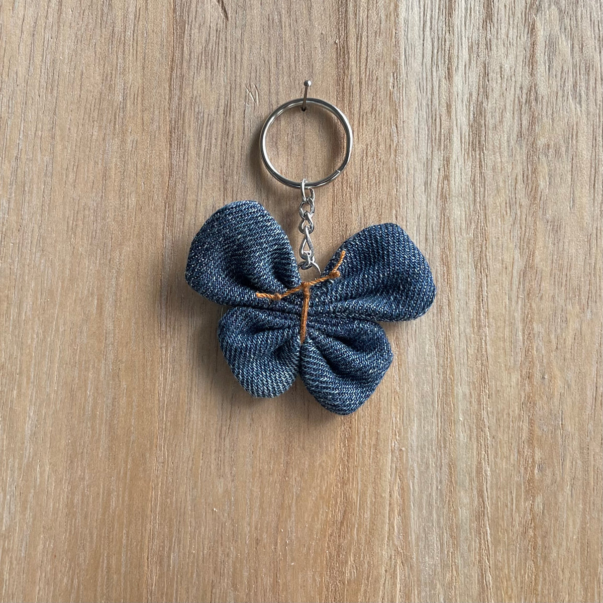 Keyring Denim Butterfly