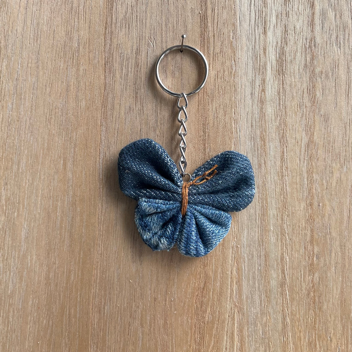 Keyring Denim Butterfly