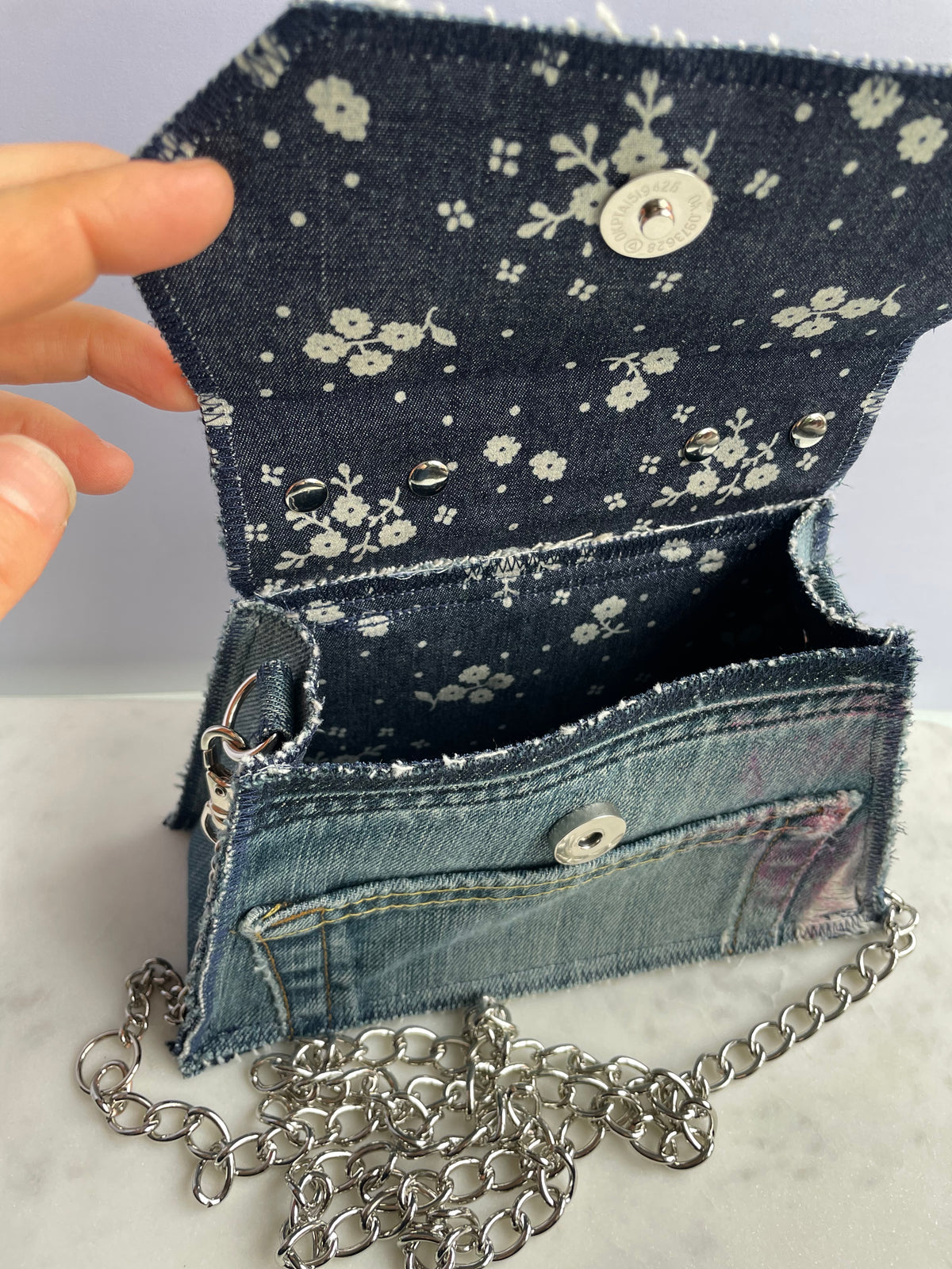 Denim handbag