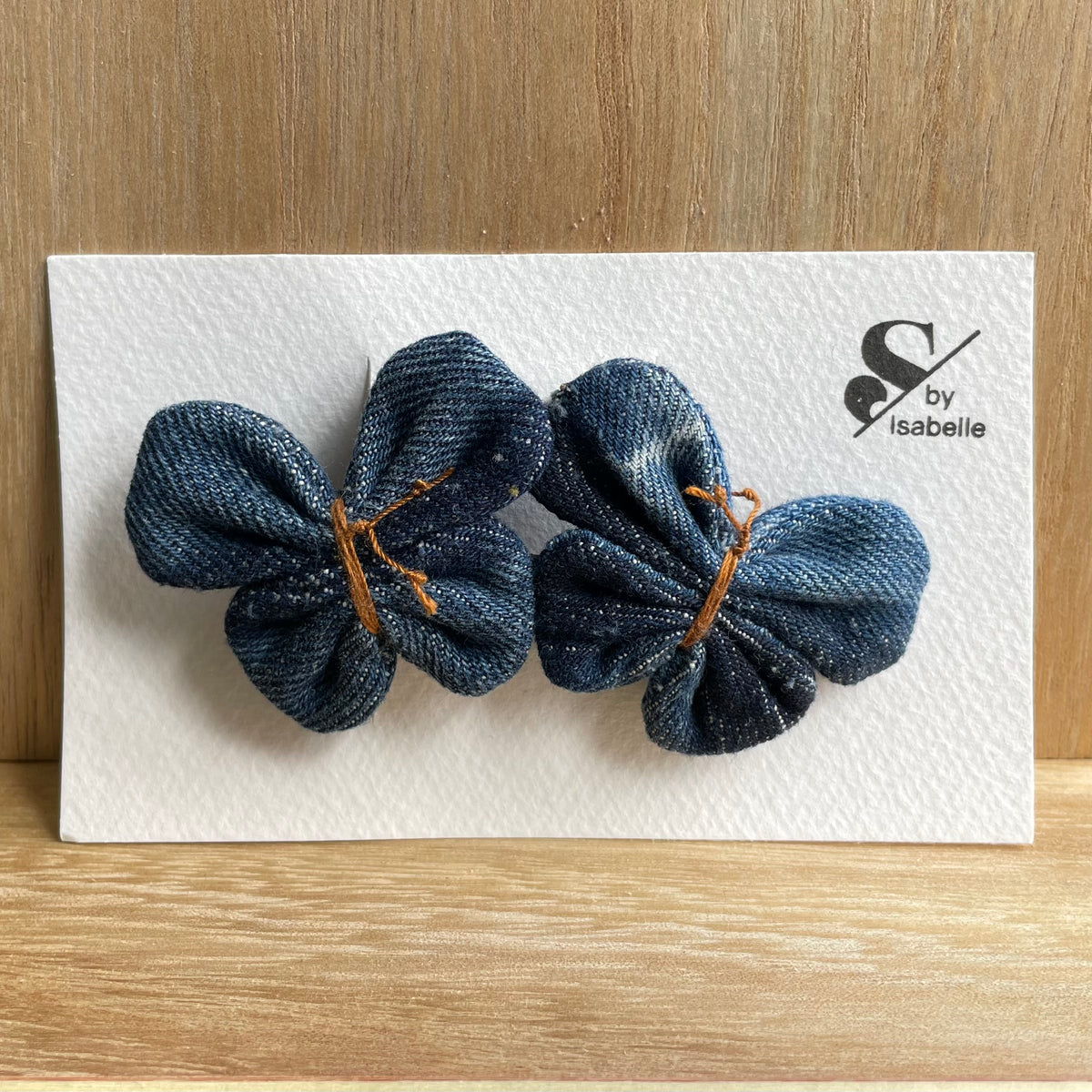 Hair barrette denim butterfly