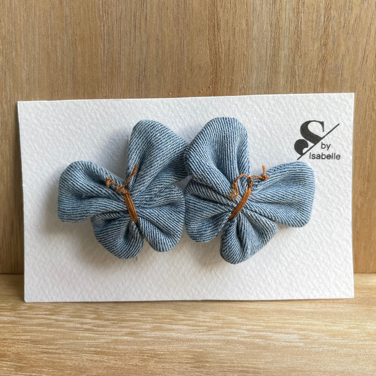 Hair barrette denim butterfly