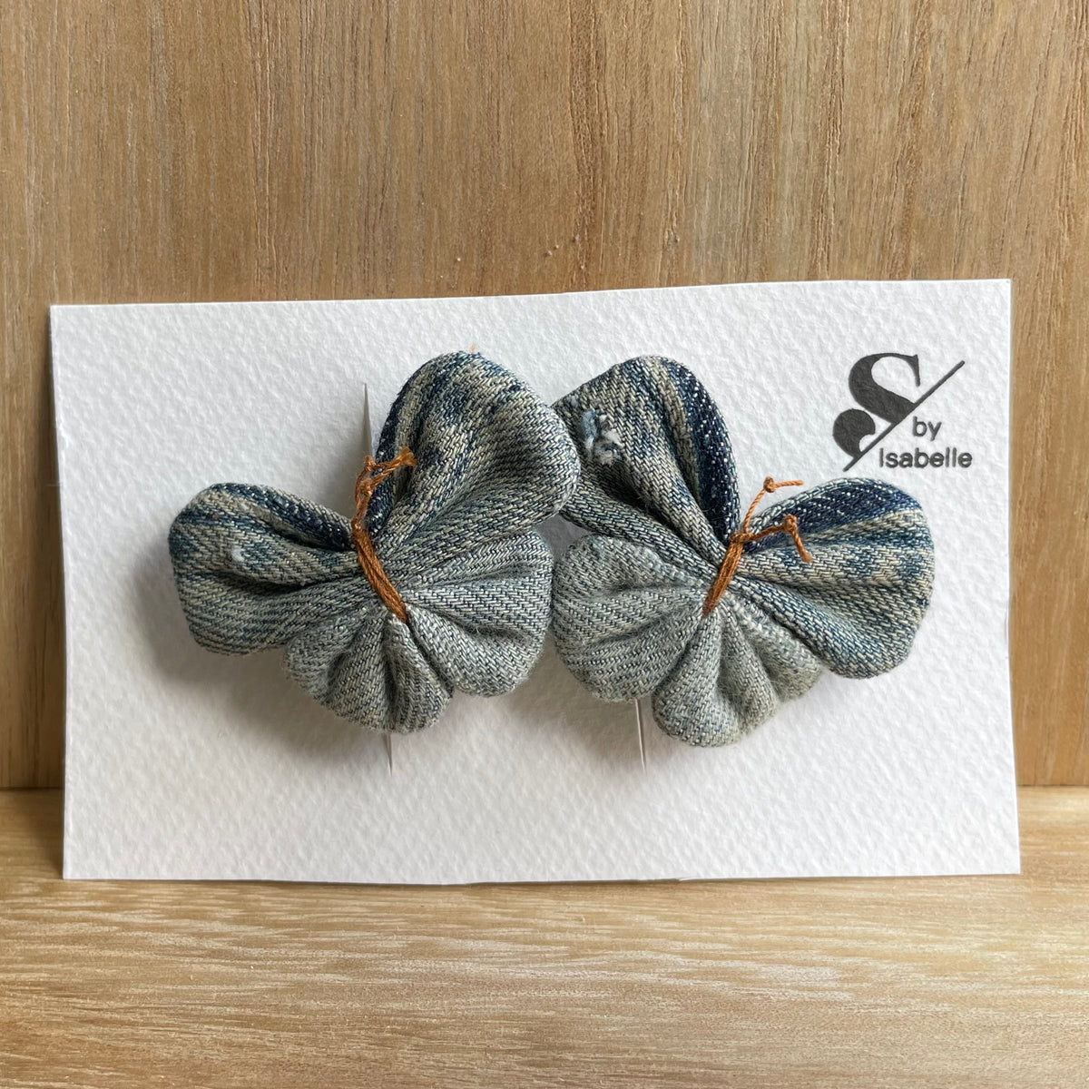 Hair barrette denim butterfly