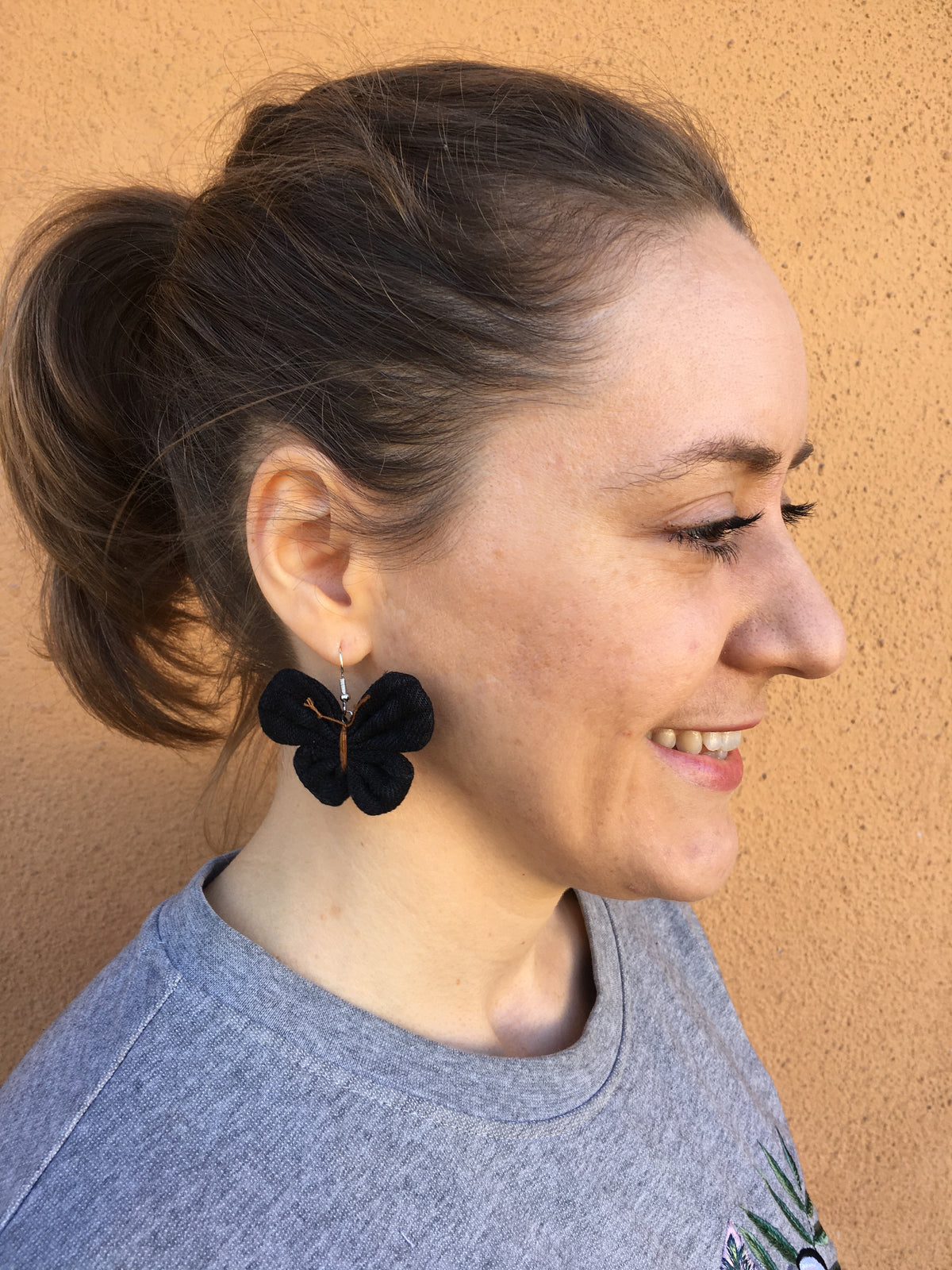 Earring Denim Butterfly