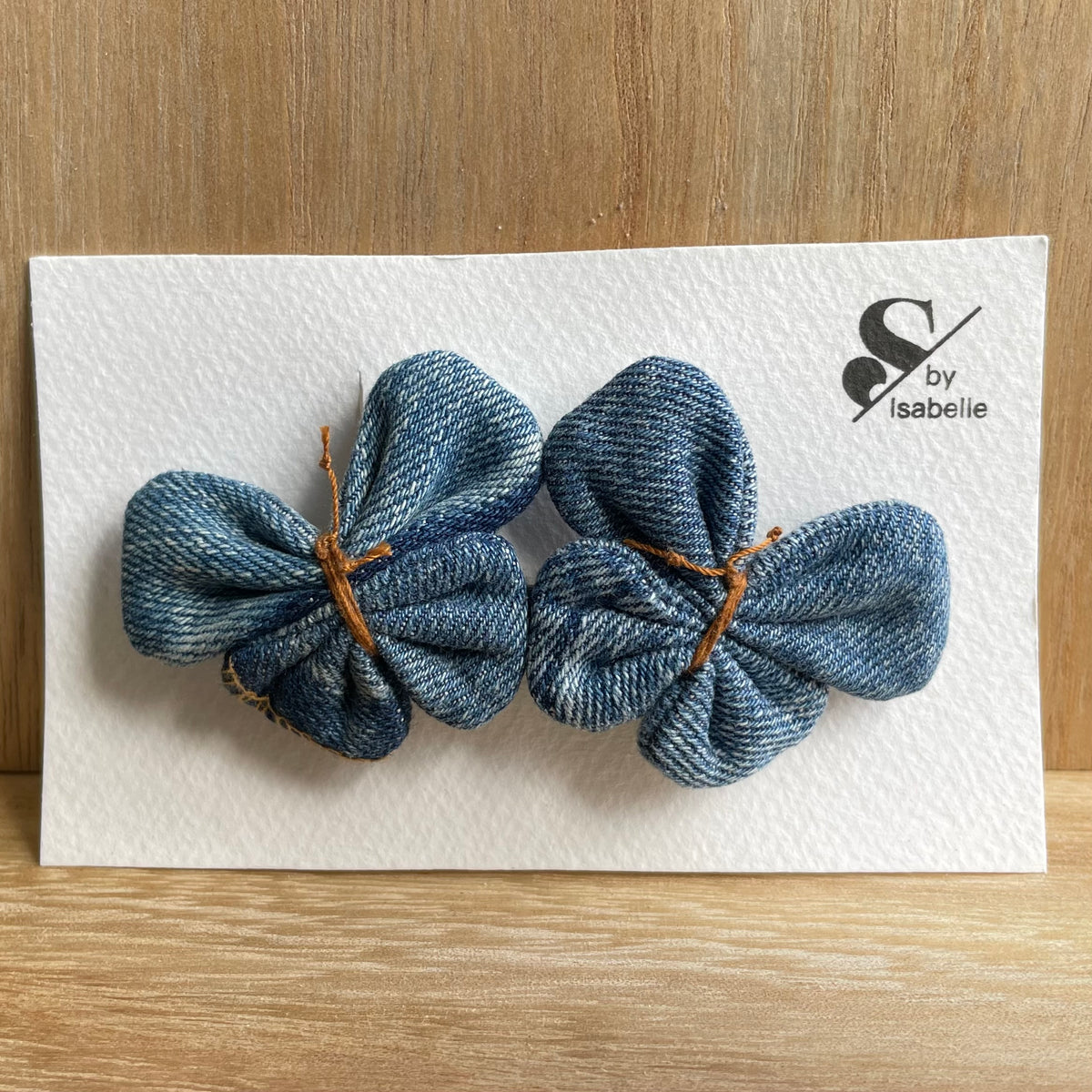 Hair barrette denim butterfly