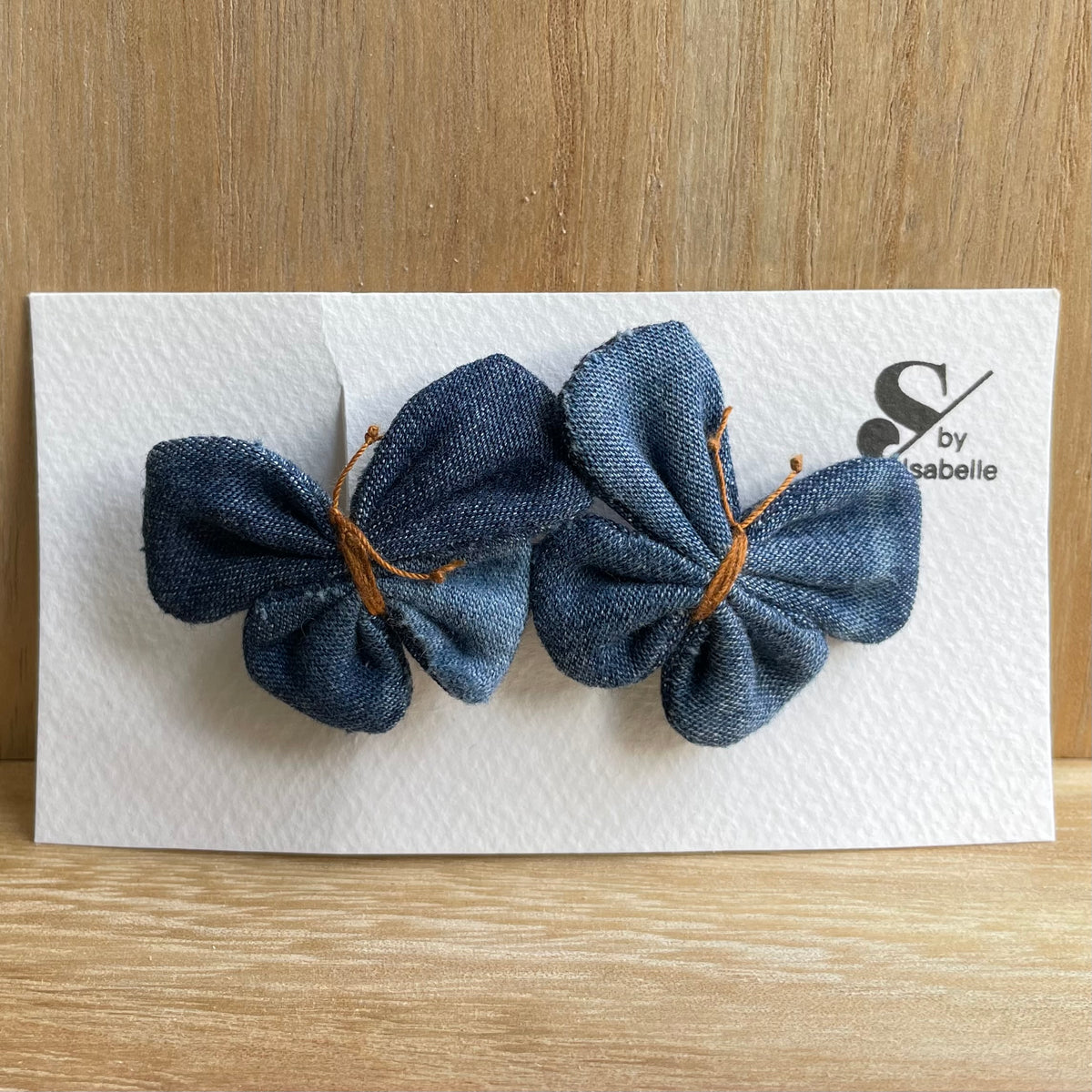 Hair barrette denim butterfly