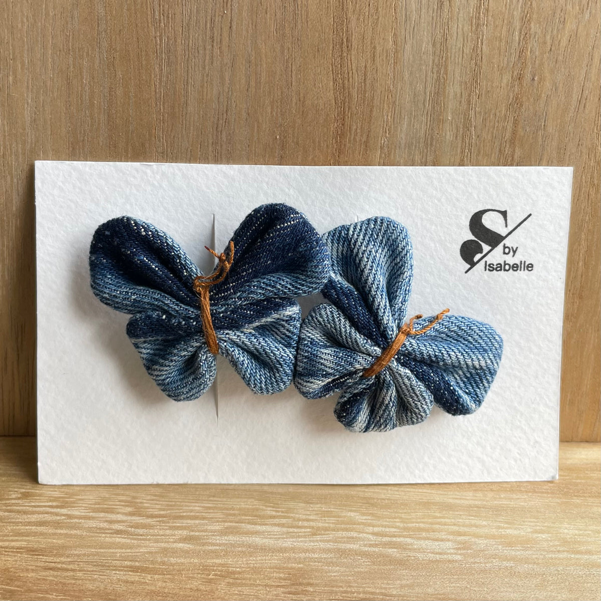 Hair barrette denim butterfly