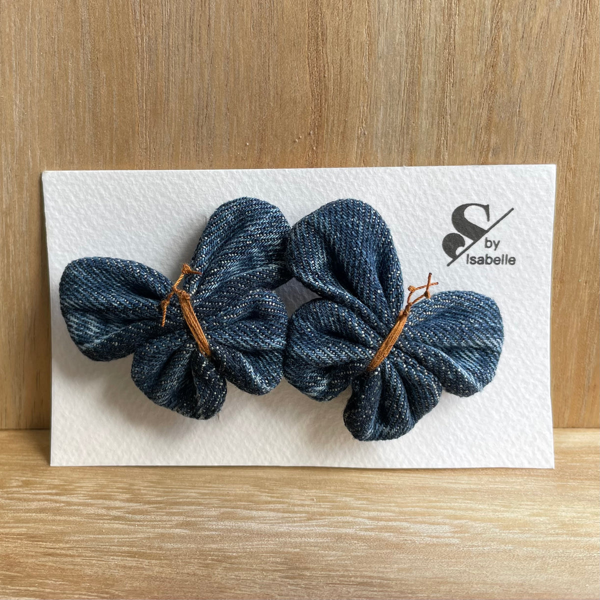 Hair barrette denim butterfly